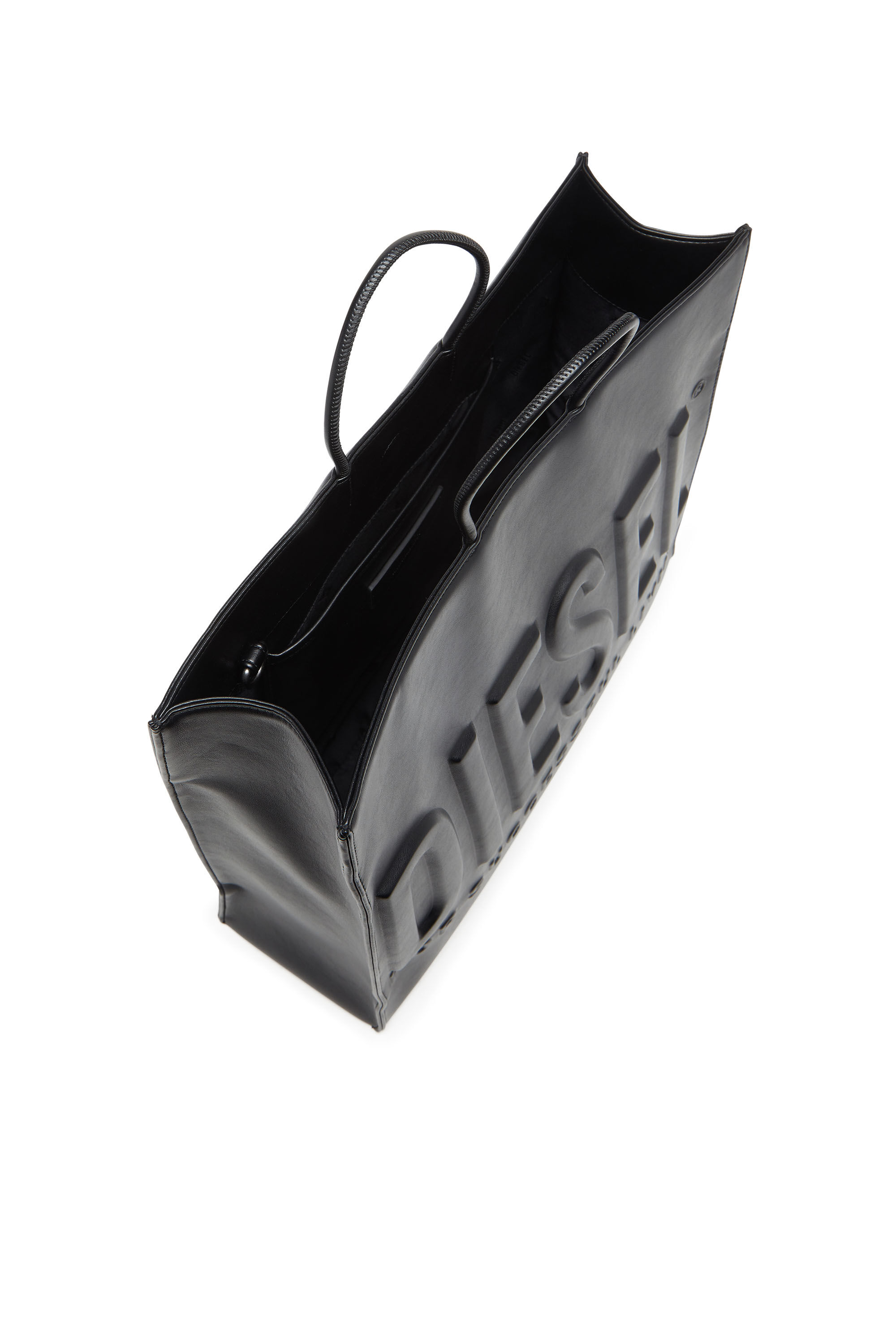 Women's Dsl 3D - Shopping bag with embossed logo | Black | Diesel