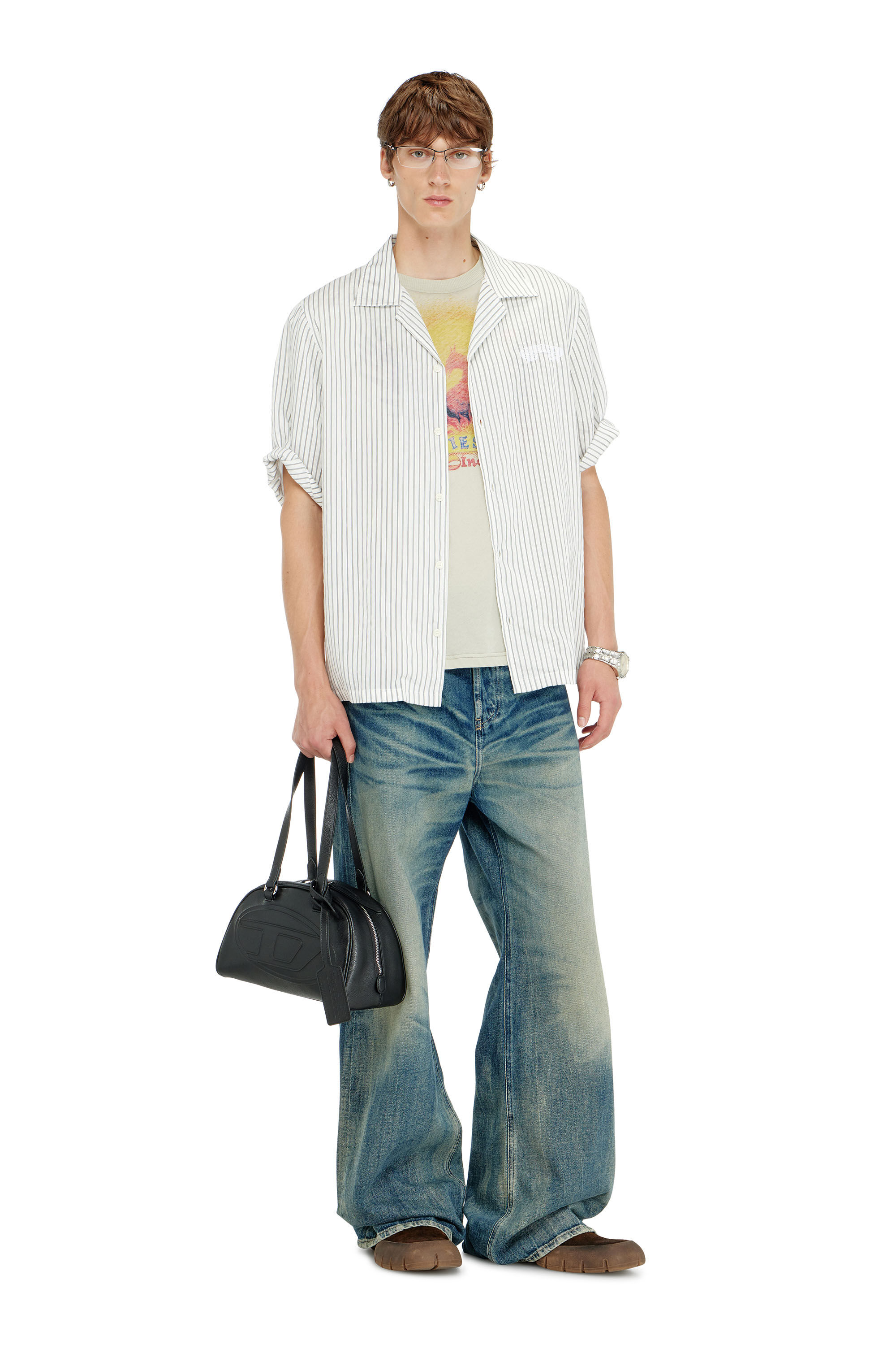 Diesel - 1DR DOME SHOULDER, Unisex's 1DR Dome - Leather Boston bag with embossed logo in null - 1