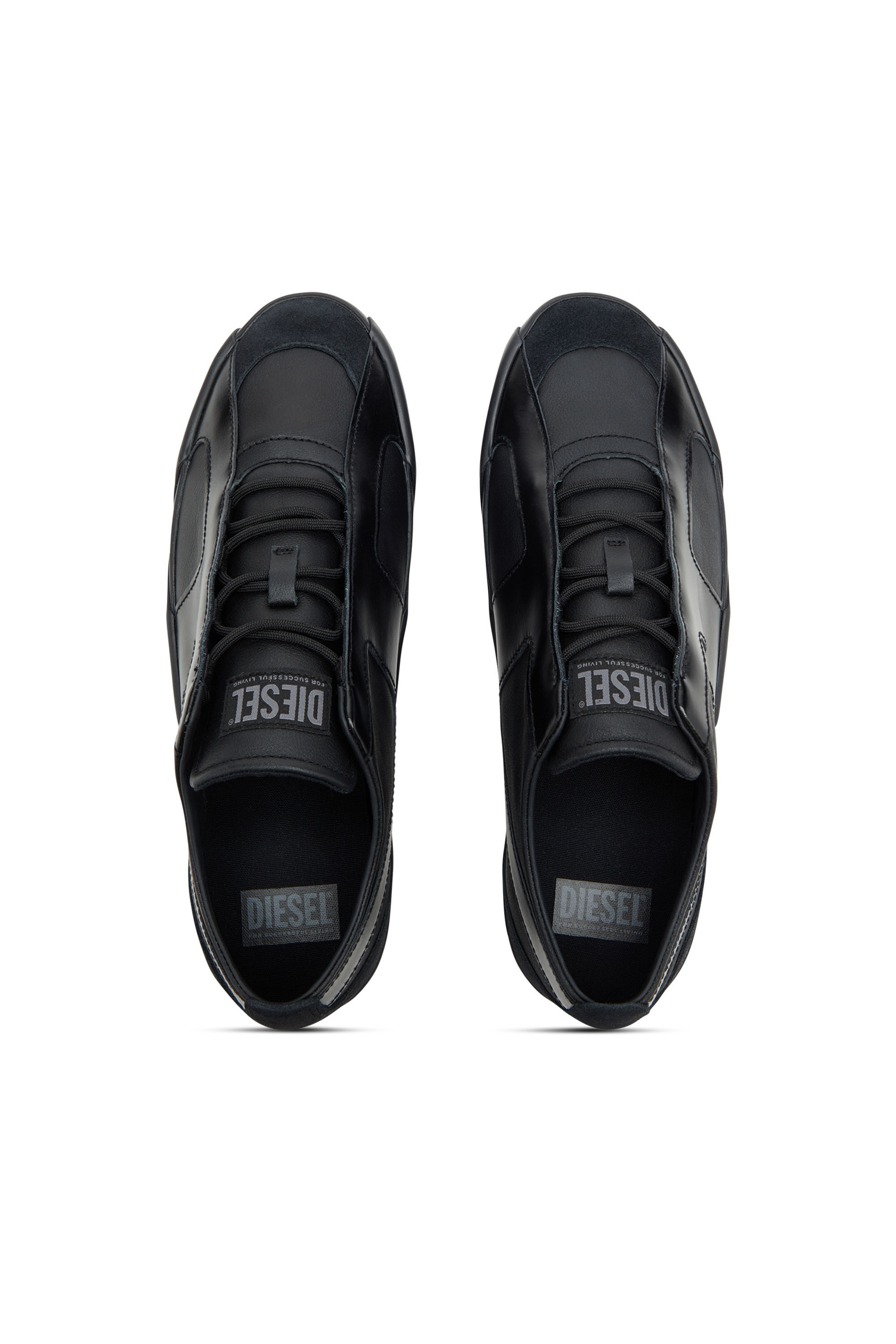 Men's S-Slante-D-Sneakers in suede and leather with D logo | Black