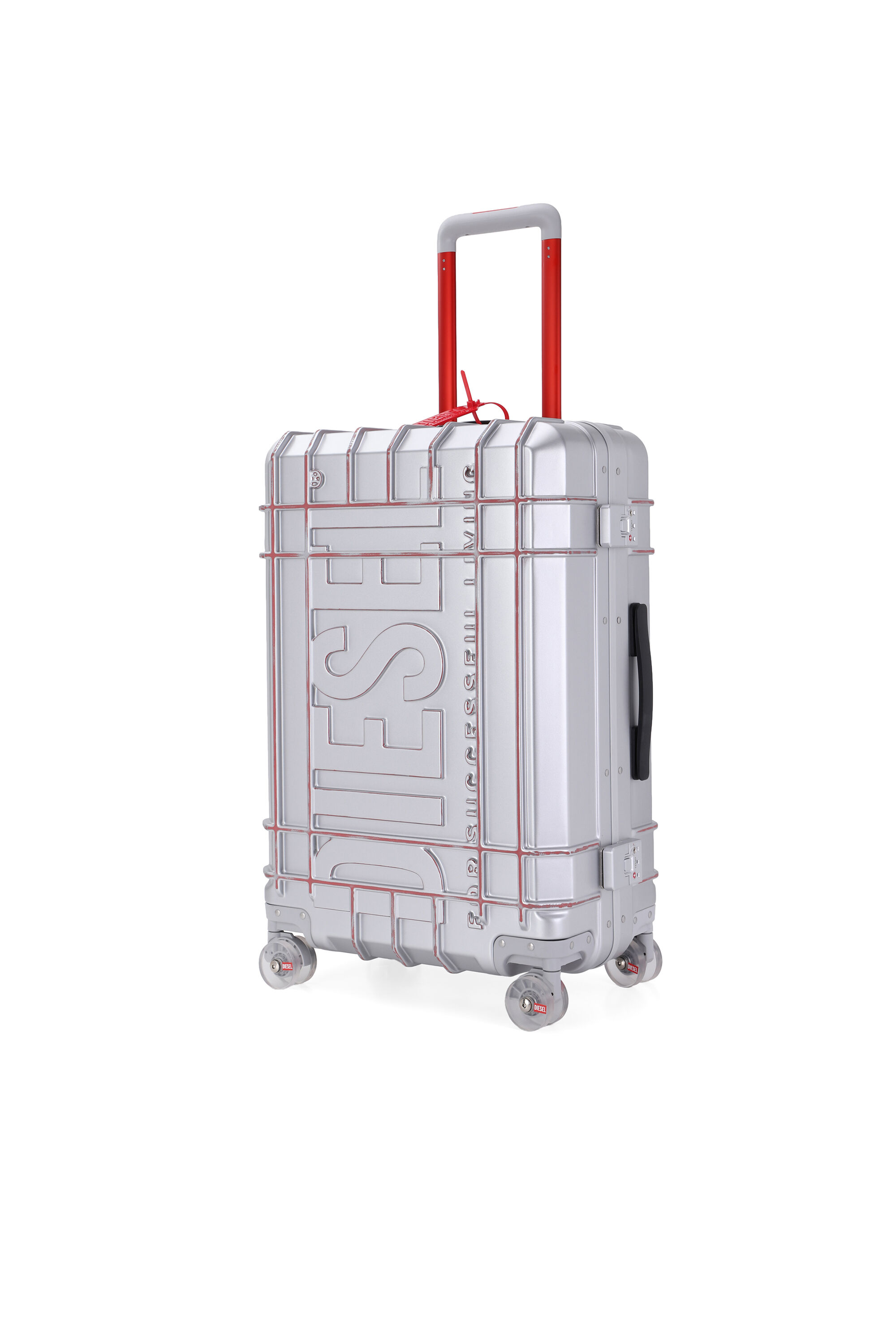 Diesel - DIESEL PC STRONG IMAGE TROLLEY- DSL003, Unisex's Rugged suitcase size L in Silver - 5