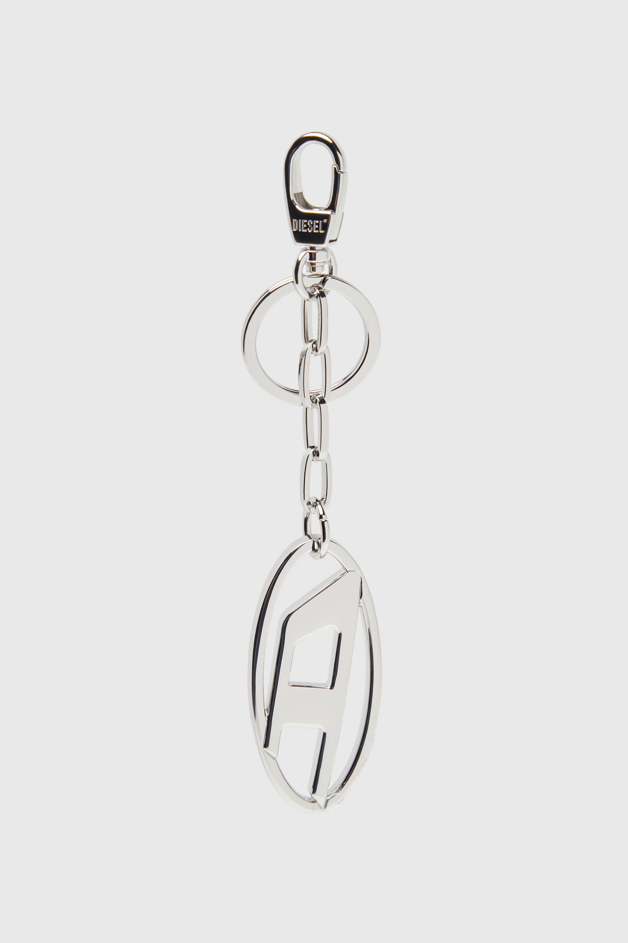 Women's Metal Oval D keyring with crystals | Silver | Diesel