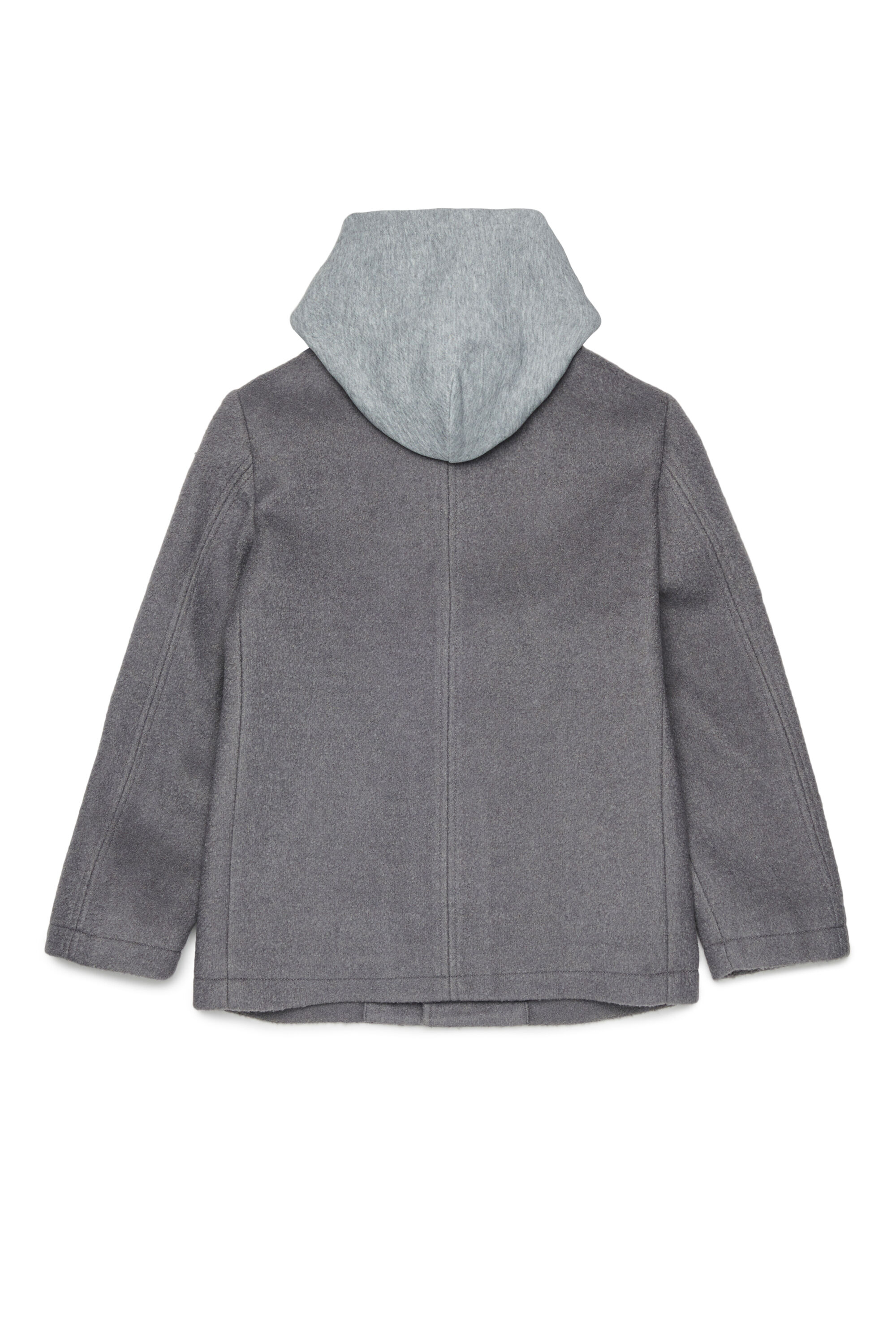 Diesel - JASTONEOUT, Man's Wool-blend coat with detachable hood in Dark grey - 2