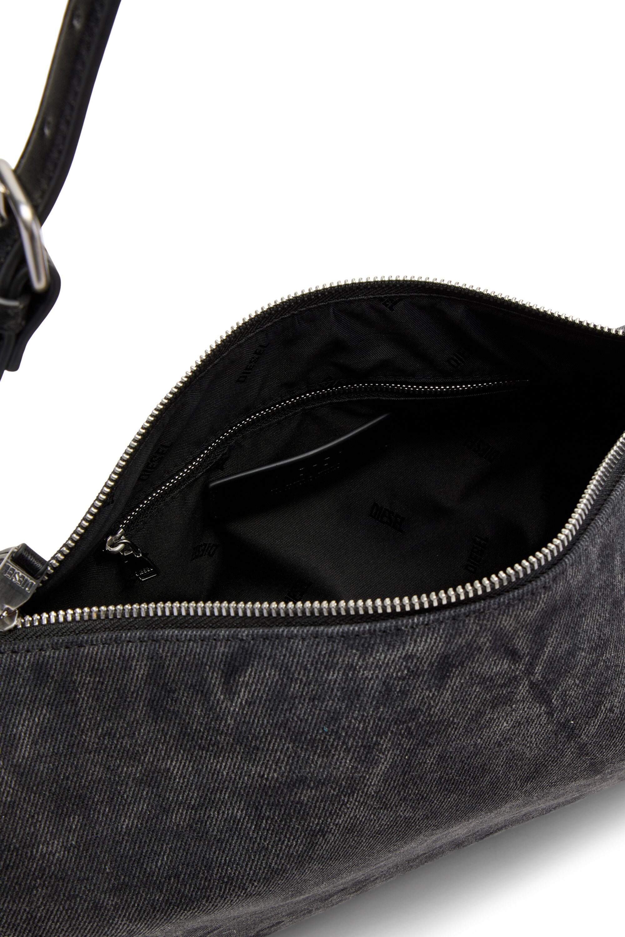 Diesel - LOAD-D SHOULDER BAG X, Unisex's Load-D-Shoulder bag with transparent Oval D sides in Black - 5