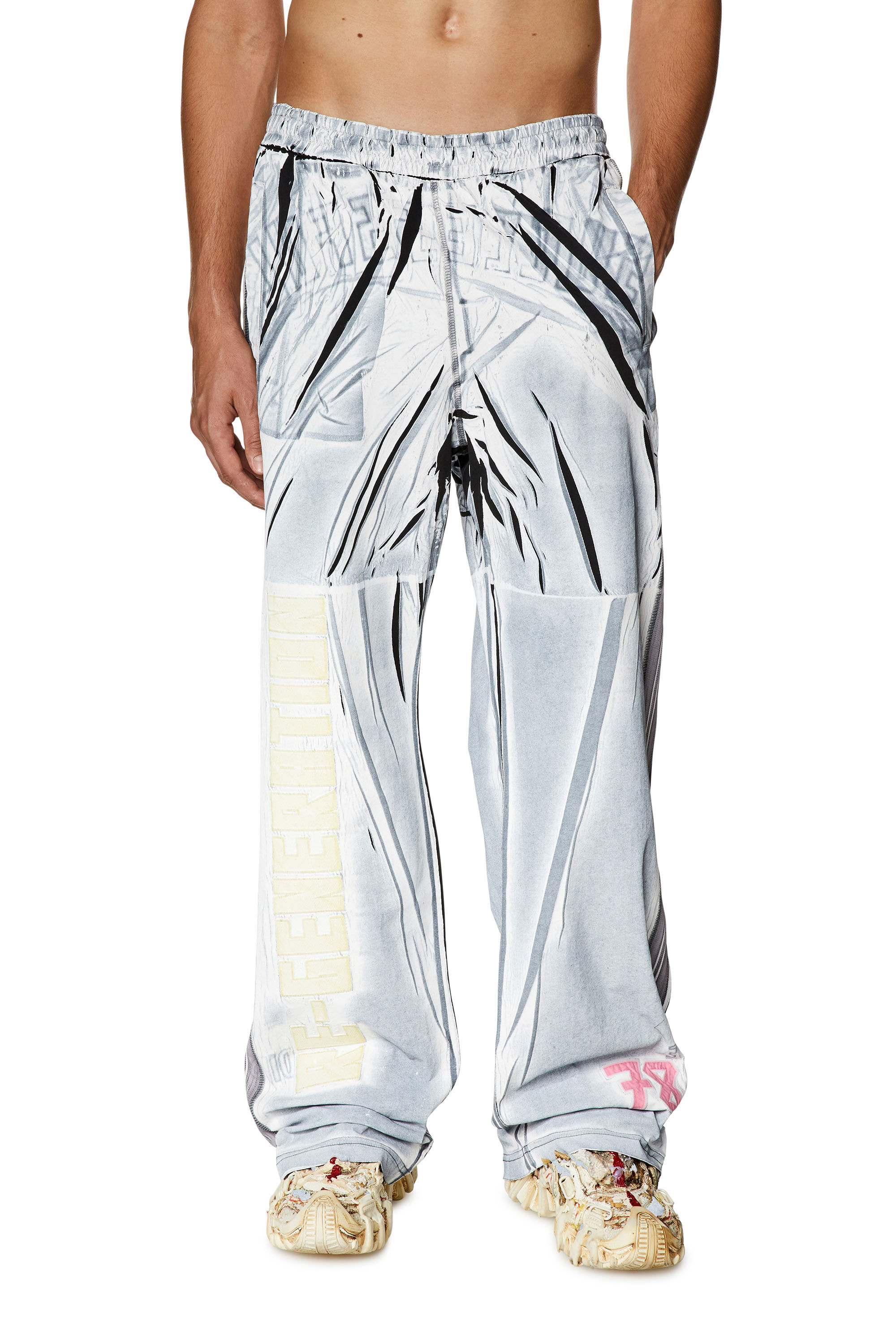 Men s Track pants with shadowy overprint P ROWY LONG Diesel