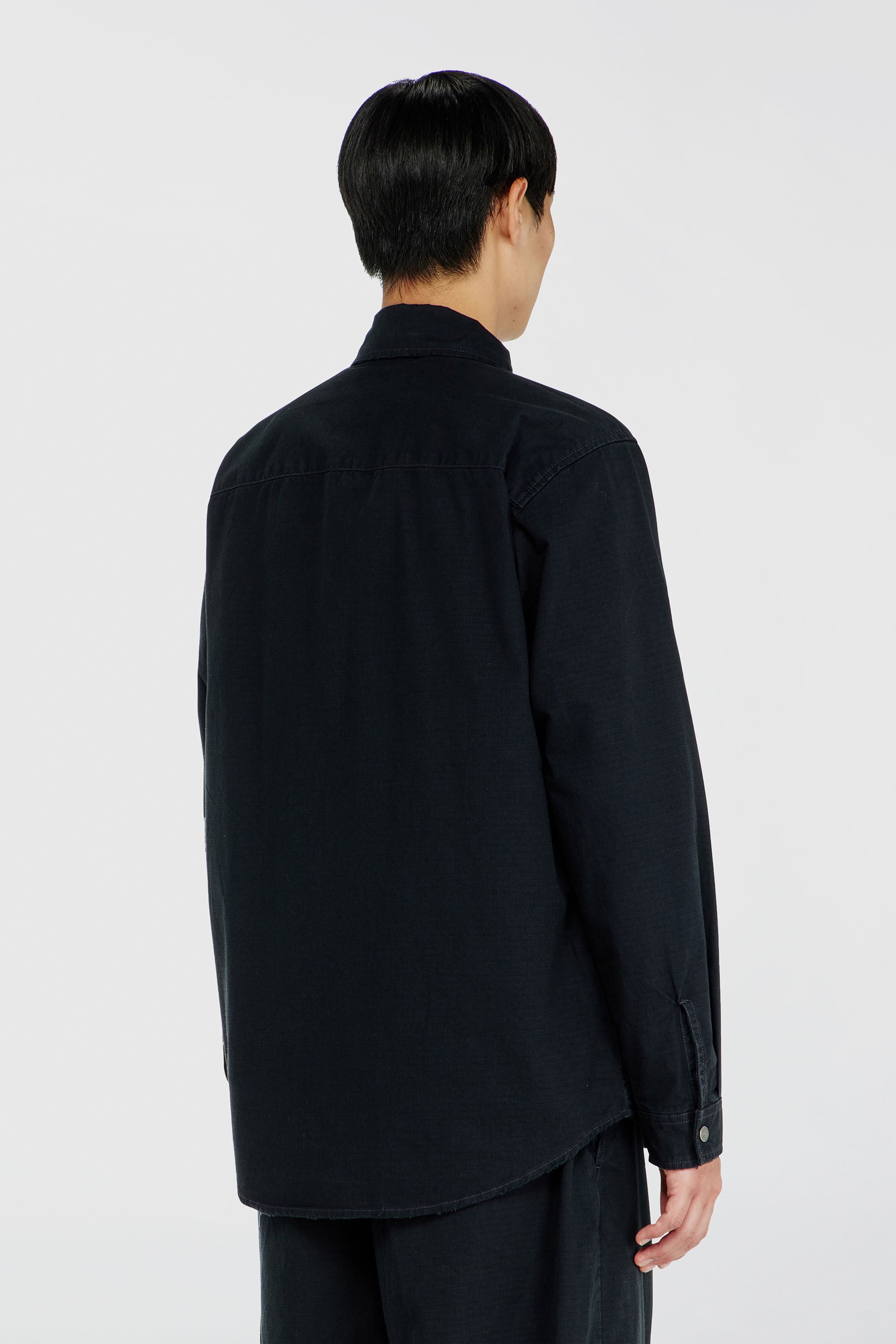 Diesel - S-ALIAS-ZIP, Man's Ripstop shirt with zip closure in Black - 4