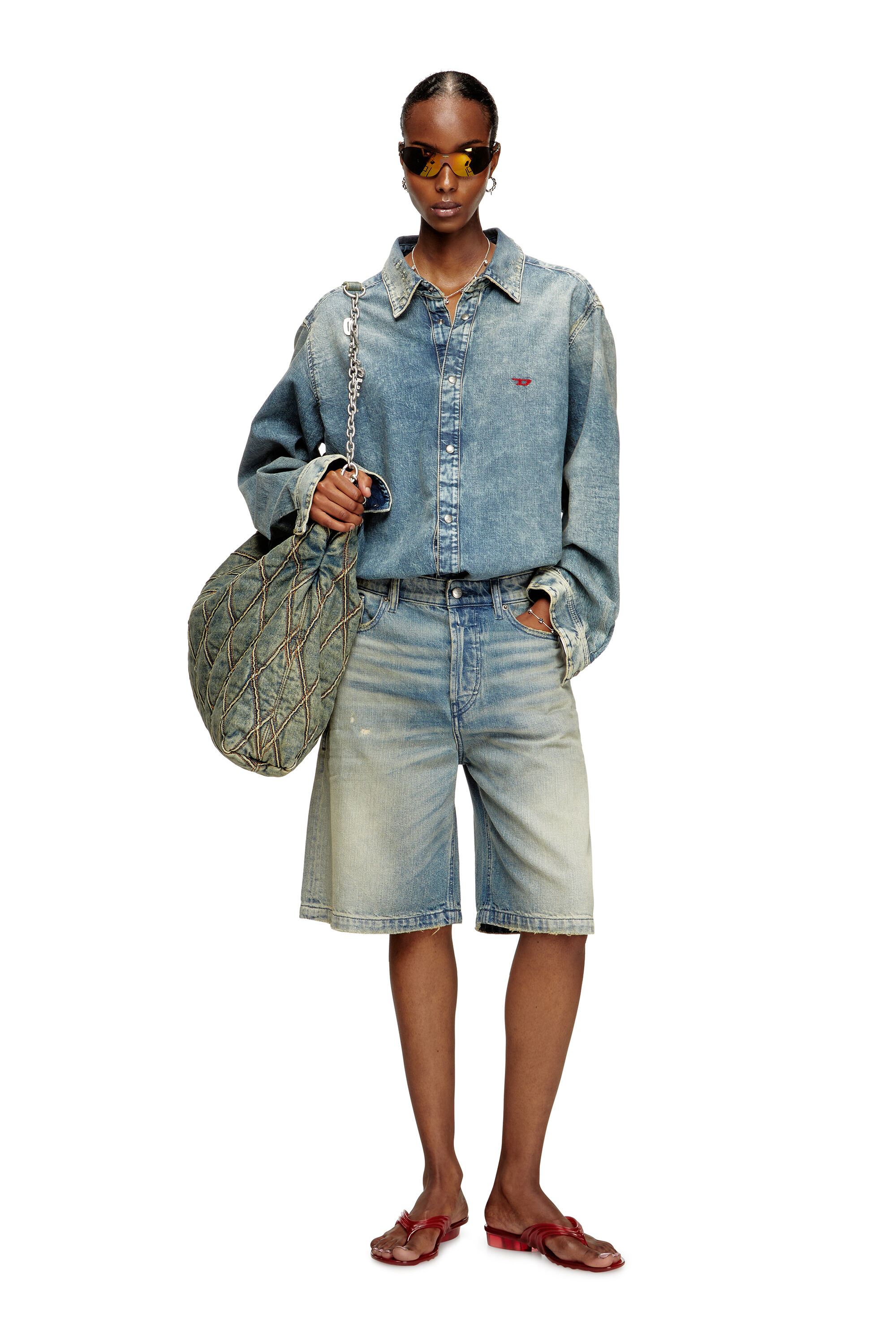 DIESEL --- De-Ville ストラップレス トップ--- Women's Sculptural flip-flops in Melflex® | Red | Diesel