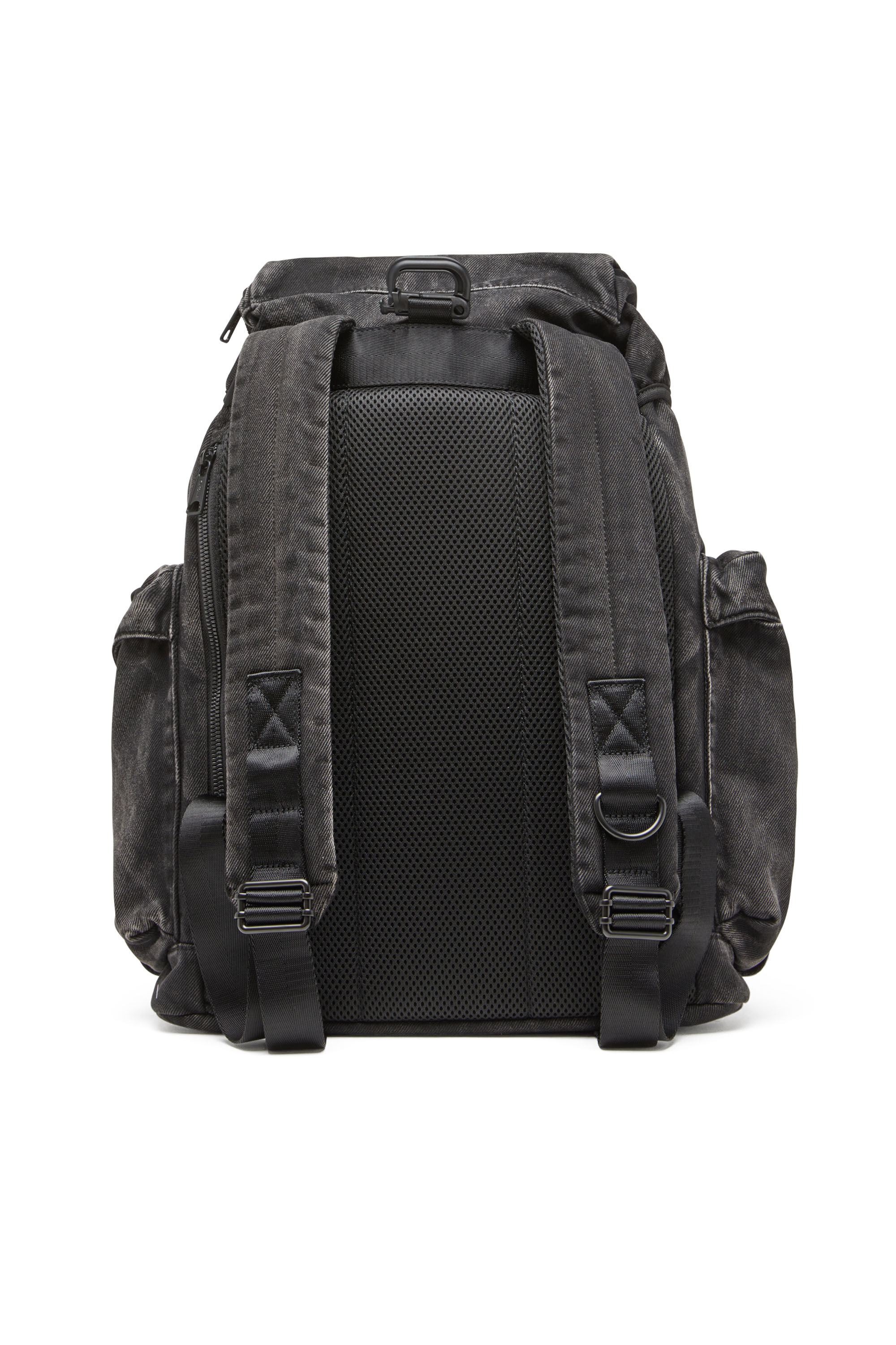 Diesel - UTLT BACKPACK, Man's Utlt Backpack-Utility backpack in cloudy-effect denim in Black - 3