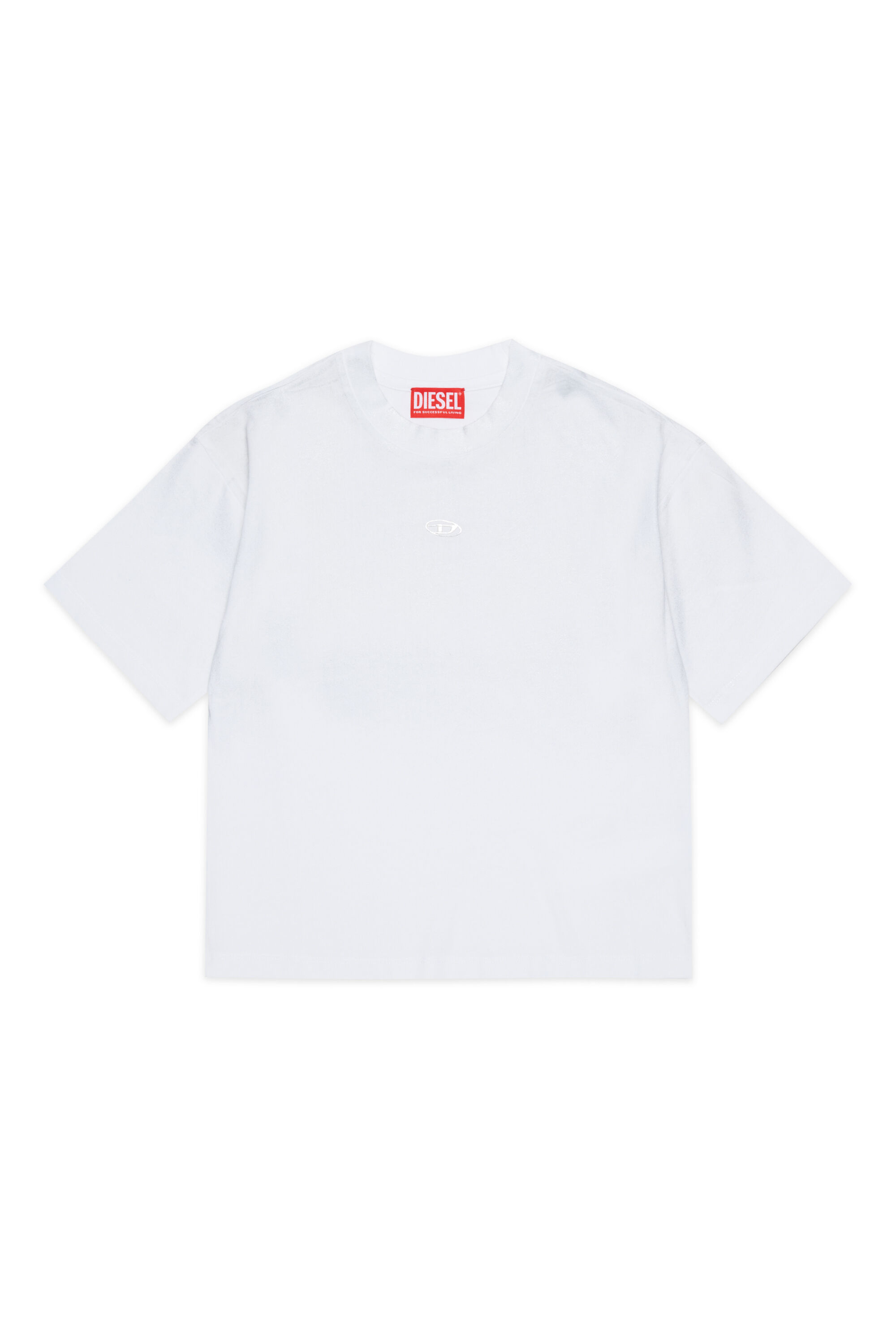 Diesel - TANORMYS2, Woman's Cotton T-shirt with tonal Oval D embroidery in White - 1