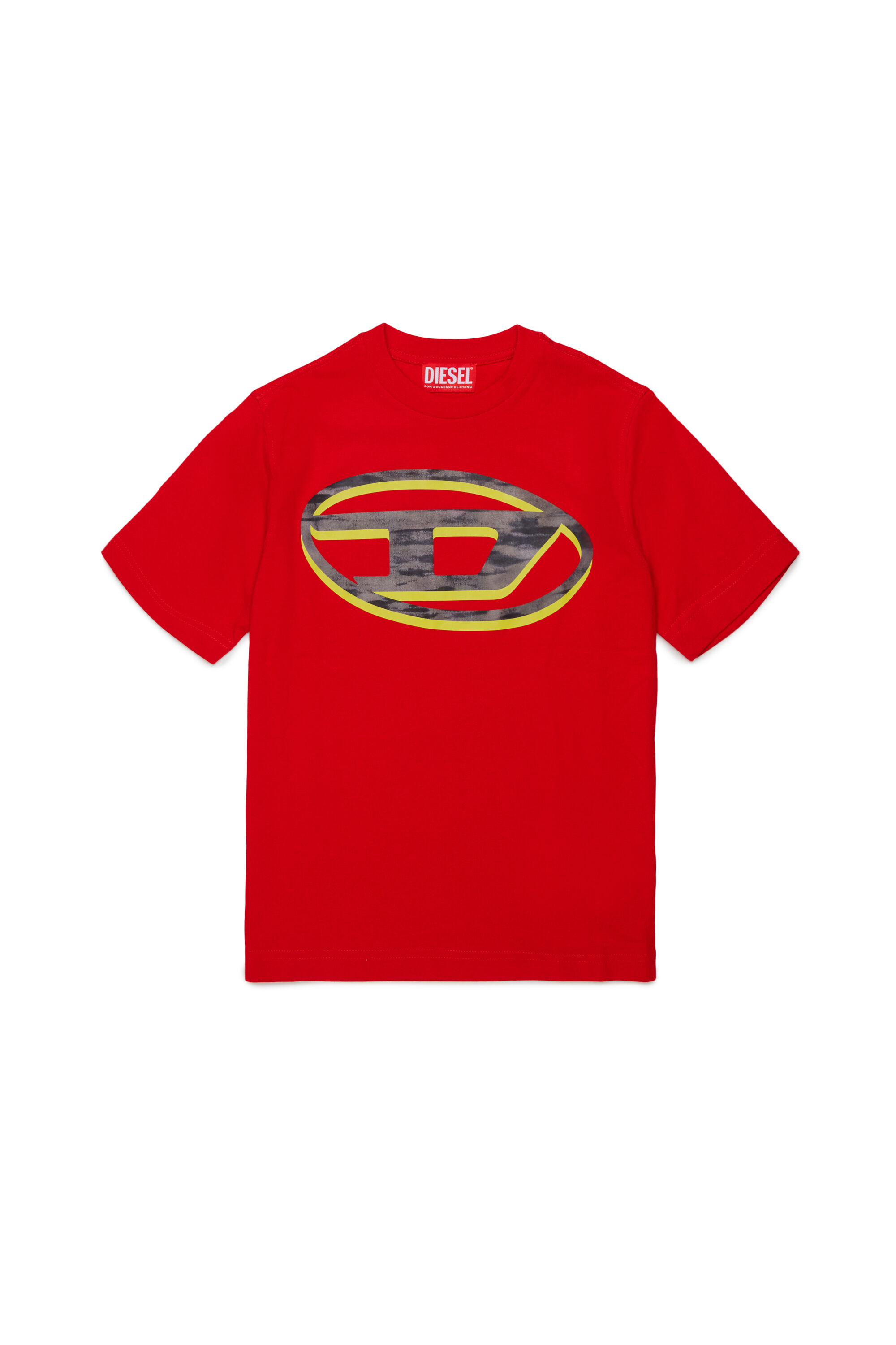 Diesel - TVEL OVER, Man's T-shirt with two-tone Oval D print in Red - 1