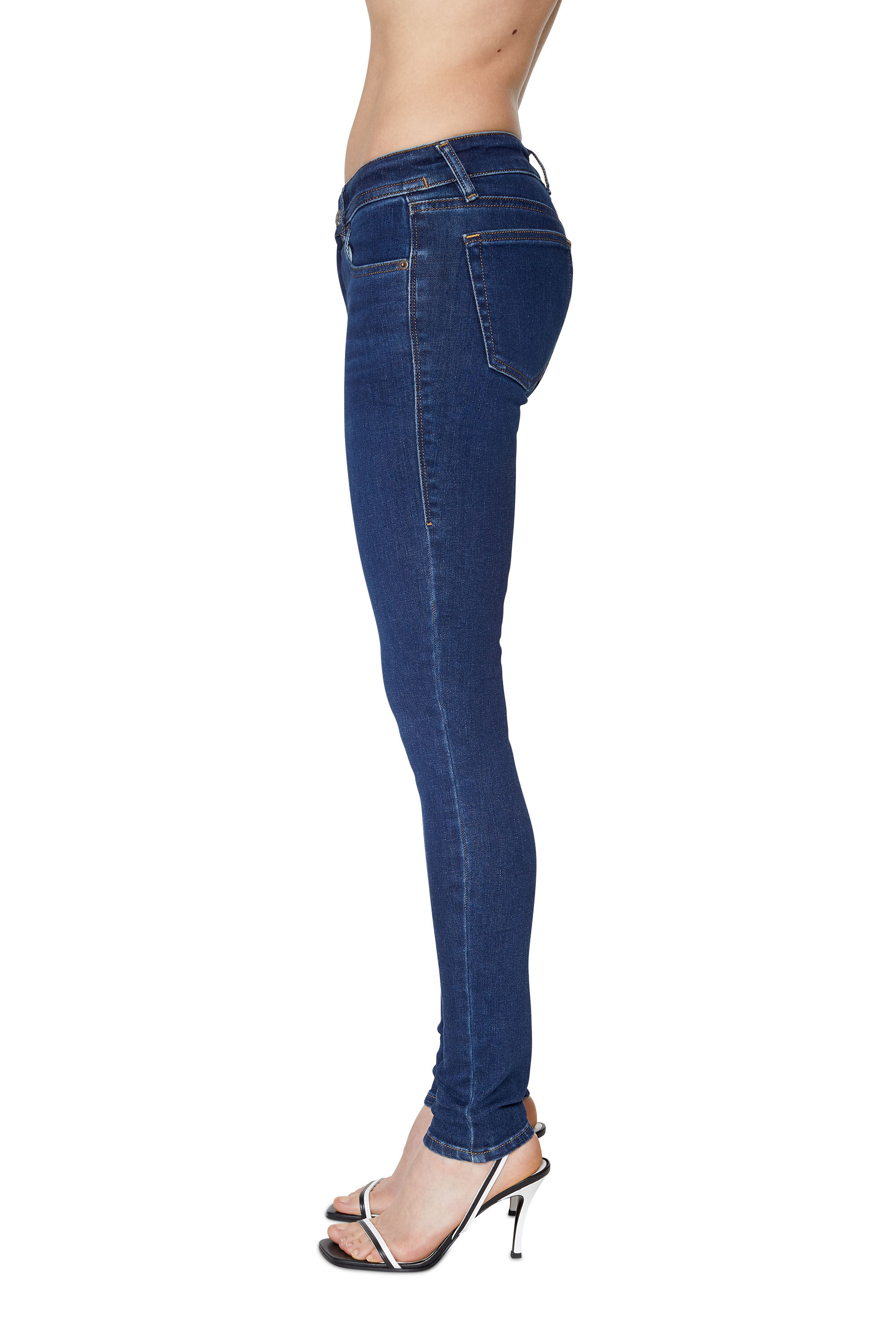Diesel - 2018 SLANDY-LOW 09C19 Super skinny Jeans, Dark Blue - Image 5