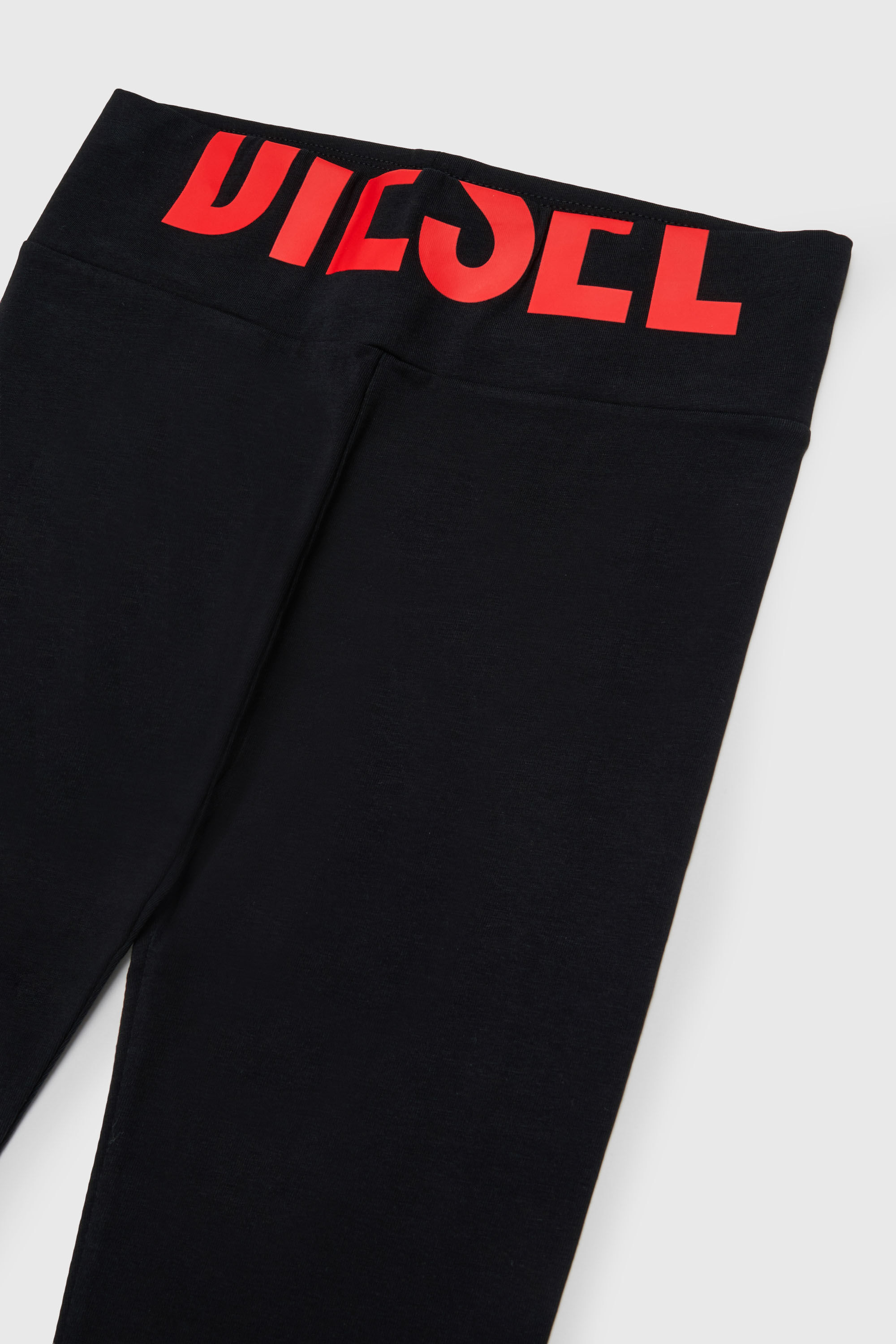 Diesel - PCEFY, Woman's Cotton leggings with cut-off logo in Black - 3