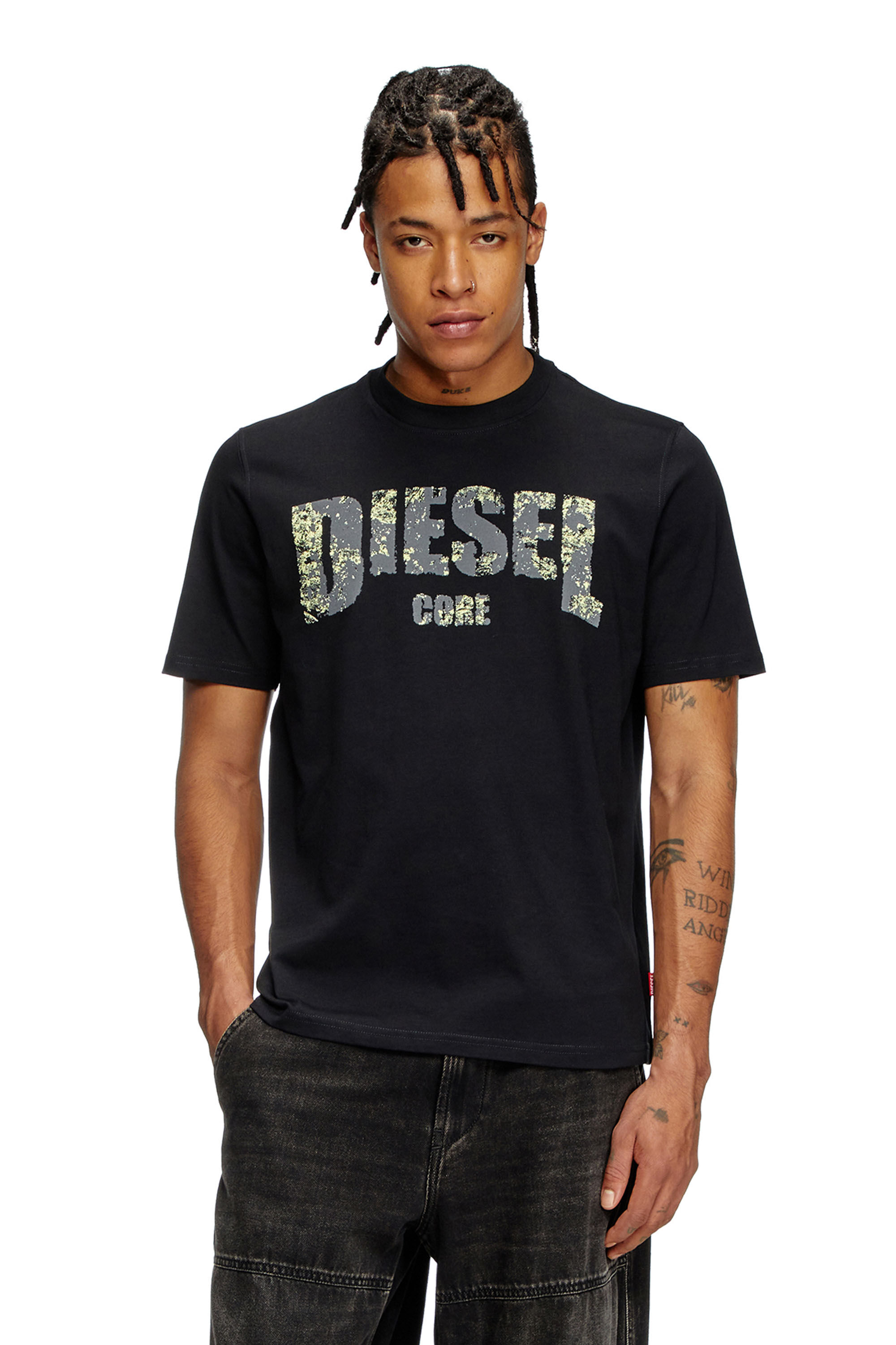 Men's T-shirt with Diesel Core print | Black | Diesel