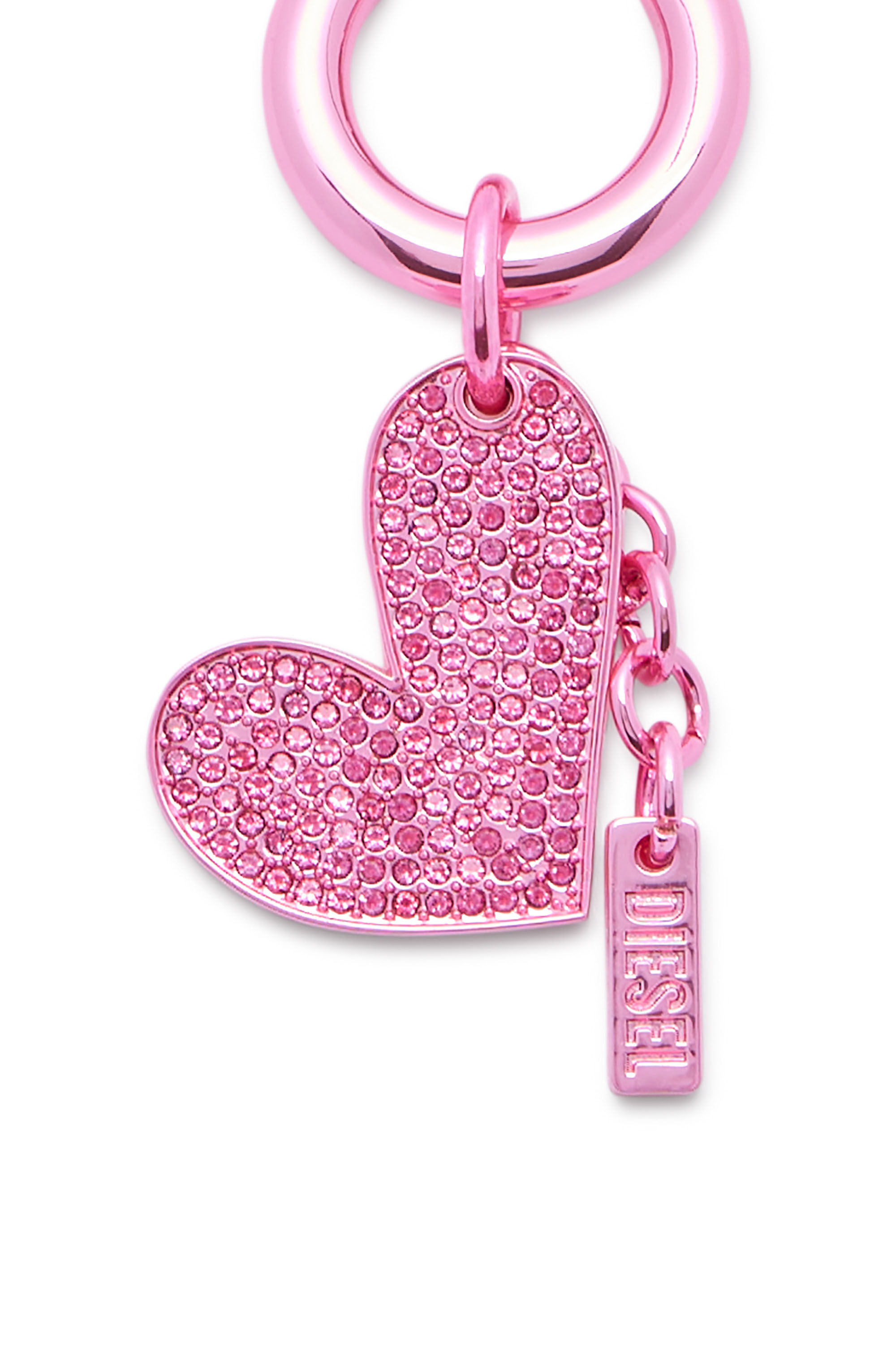 Women's Metal heart charm with rhinestones | Pink | Diesel