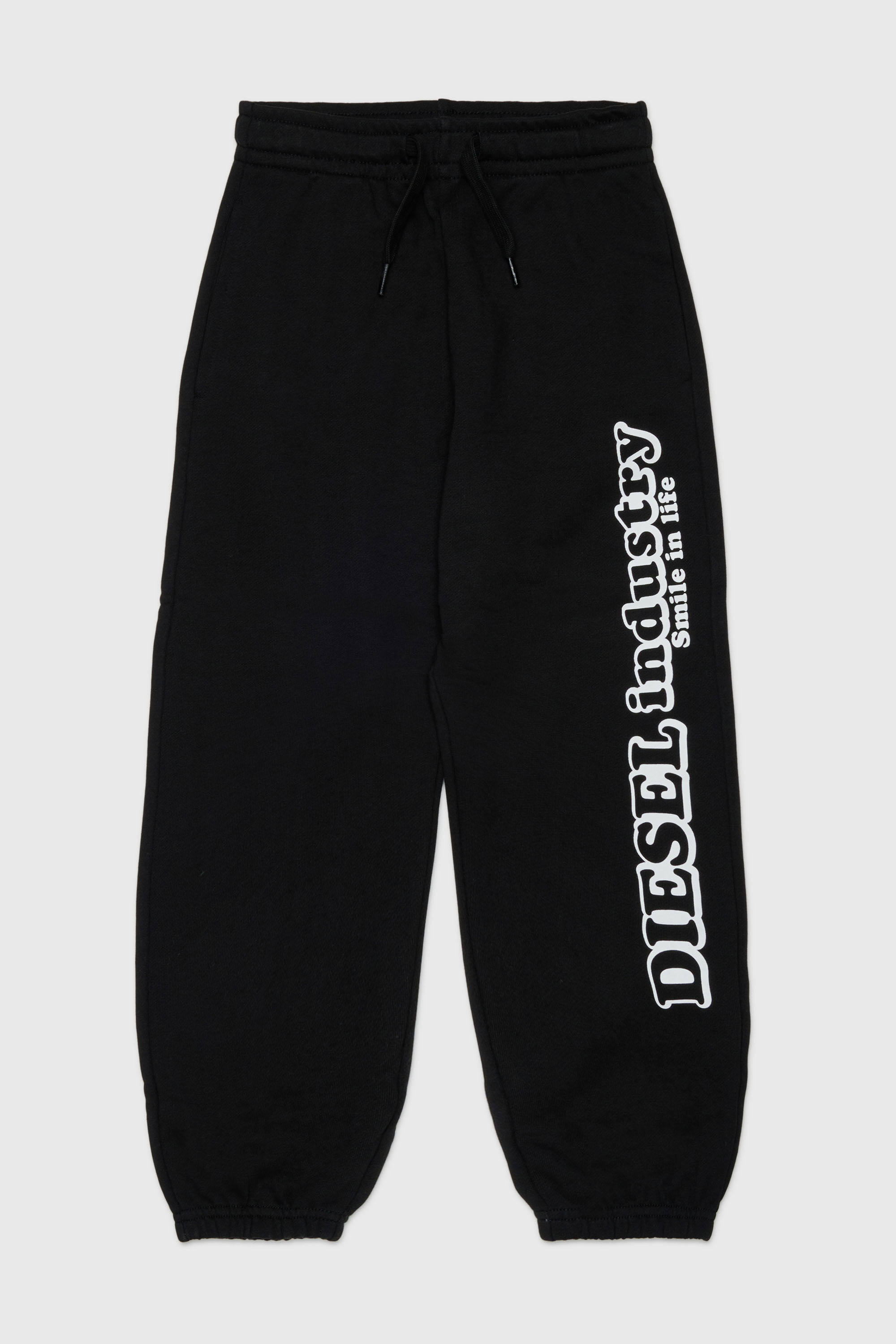 Diesel - PLODIM, Man's Cotton sweatpants with Diesel Industry print in Black - 1