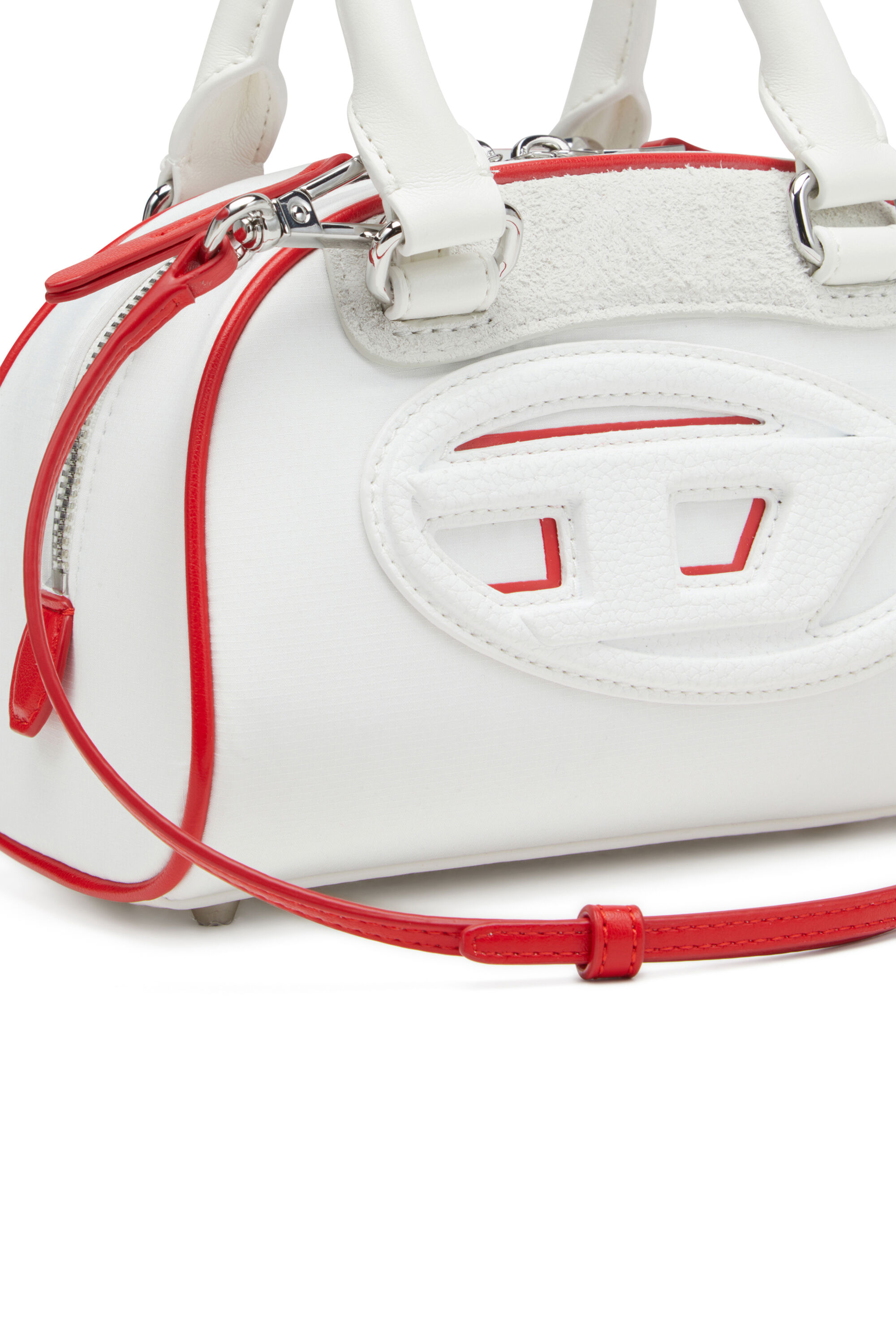 Diesel - 1DR DOME CROSSBODY, Woman's Colour-block mini bowling bag in White - 2