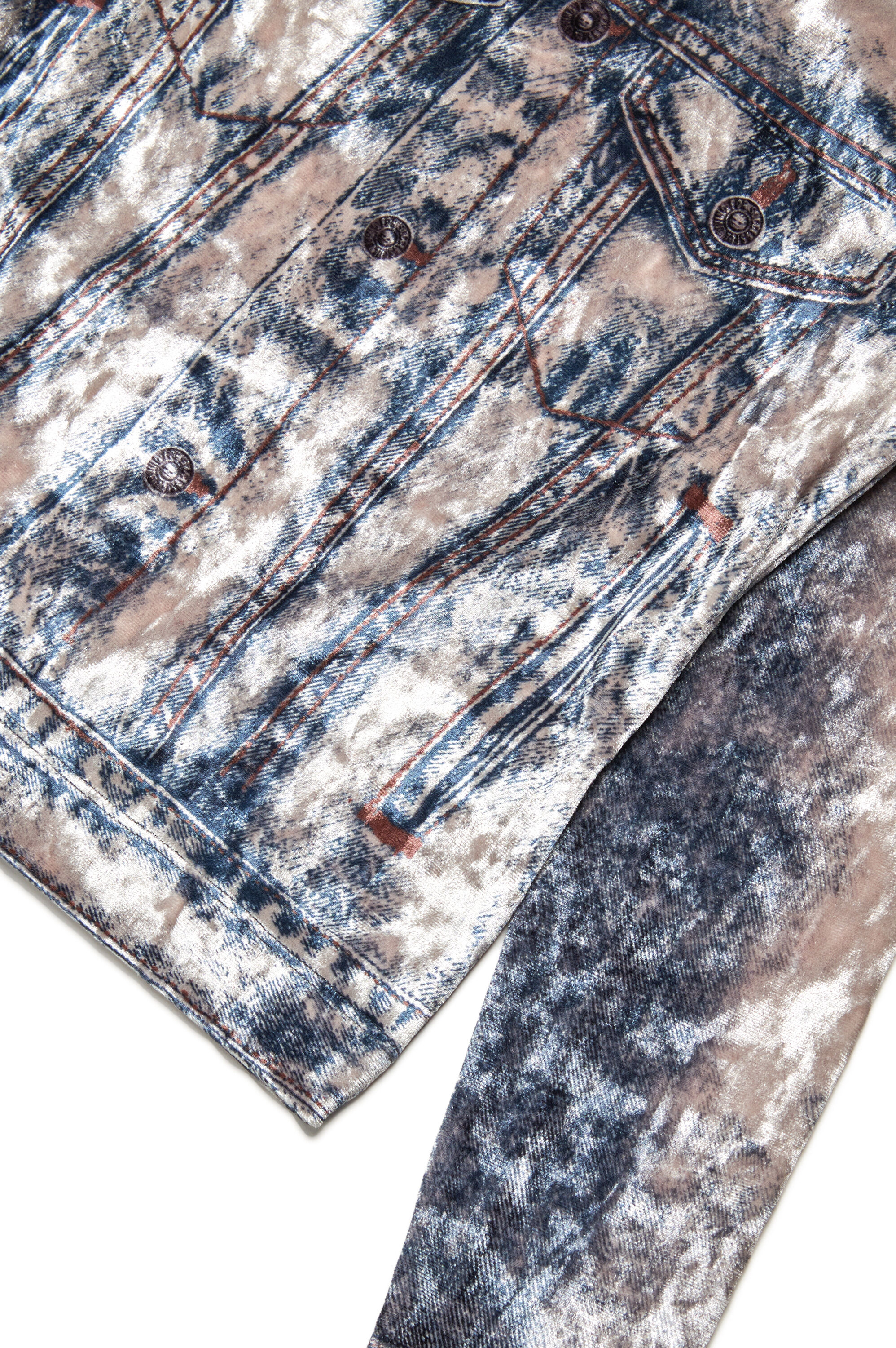 Diesel - TCLAUVET, Woman's Long-sleeve top with trompe l'oeil print in Light Blue - 4