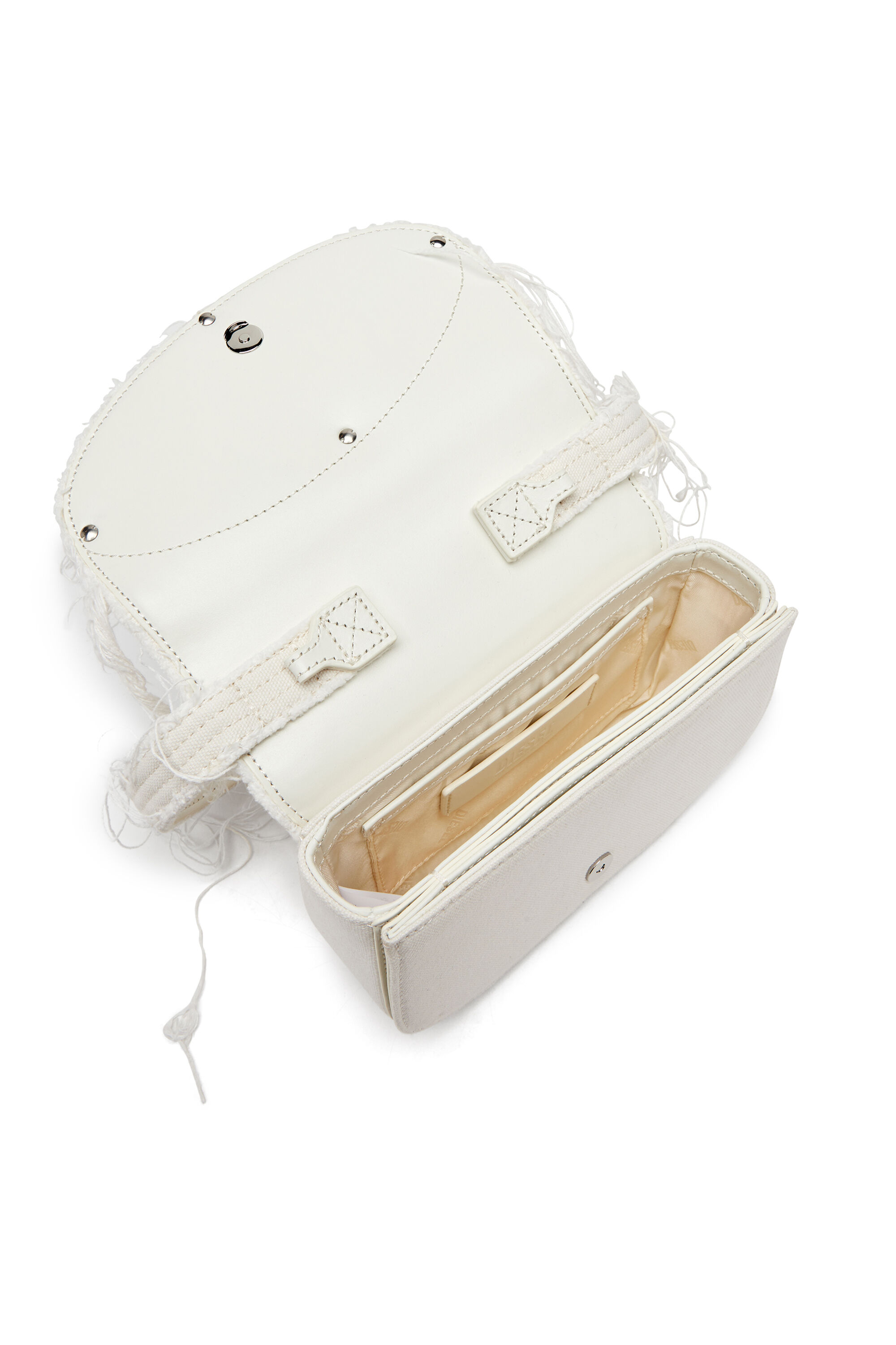 Diesel - 1DR, Woman's 1DR-Iconic shoulder bag in canvas and leather in White - 5