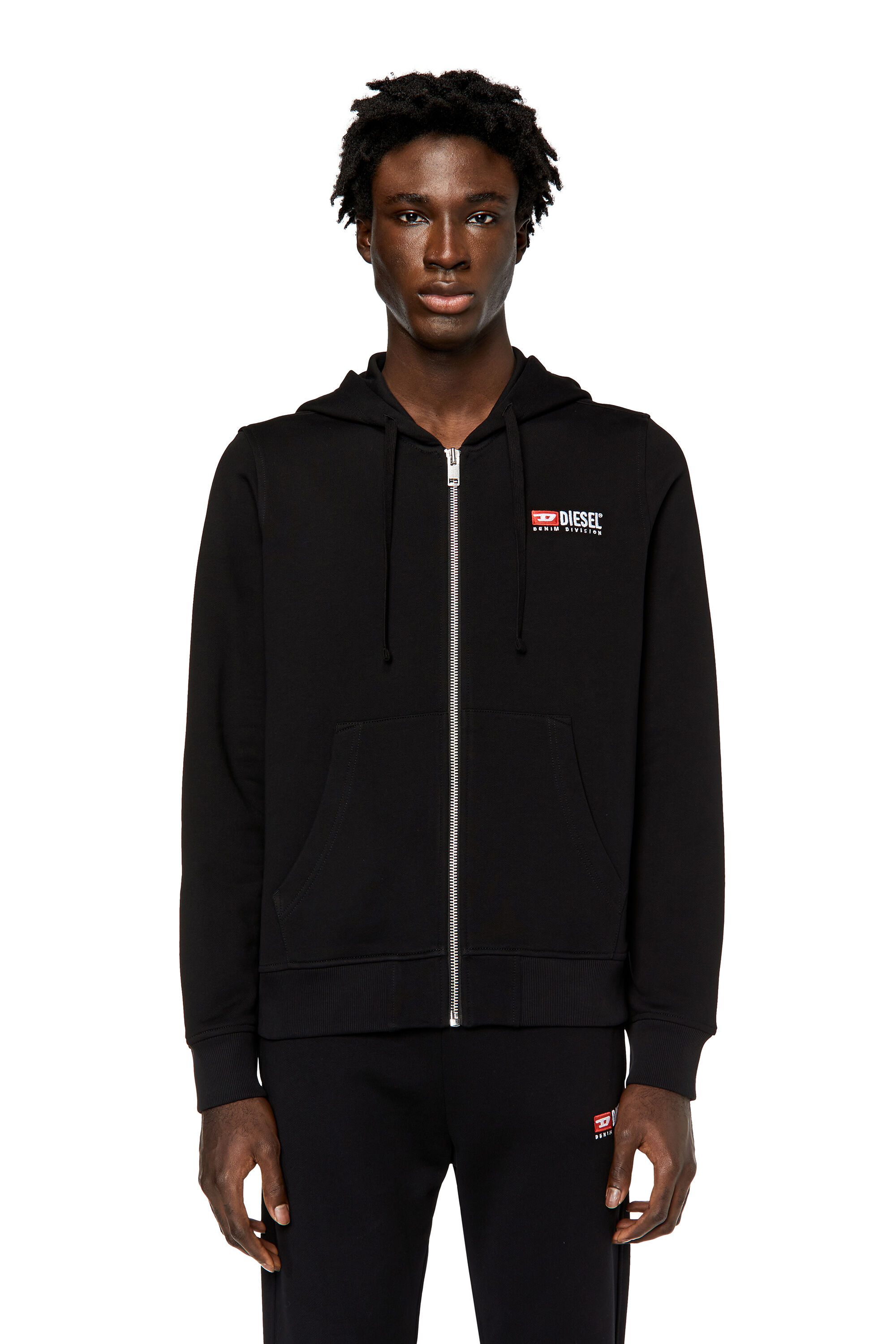S-GINN-HOOD-ZIP-DIV Man: Zip-up hoodie with logo embroidery | Diesel