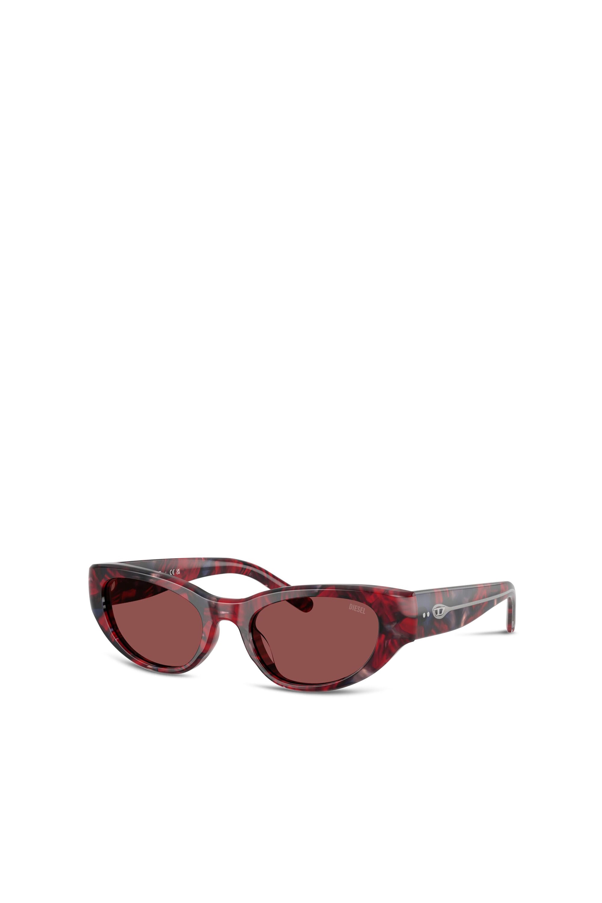 Diesel - 0DL2010U, Unisex's Cat-eye style sunglasses in Red/Brown - 2