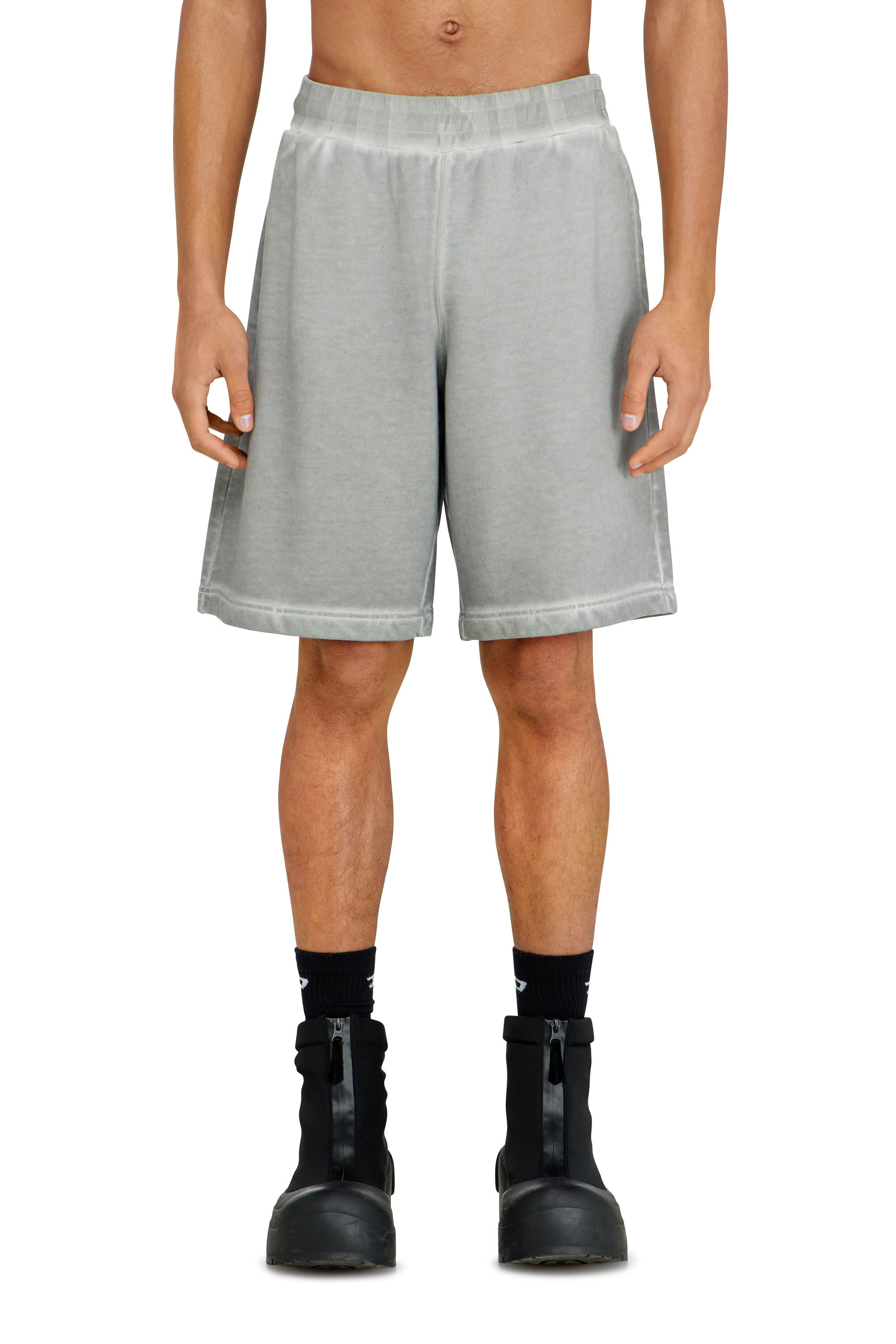 Diesel - P-CROWN-V1, Man's Pigment-dyed sweat shorts in Grey - 3