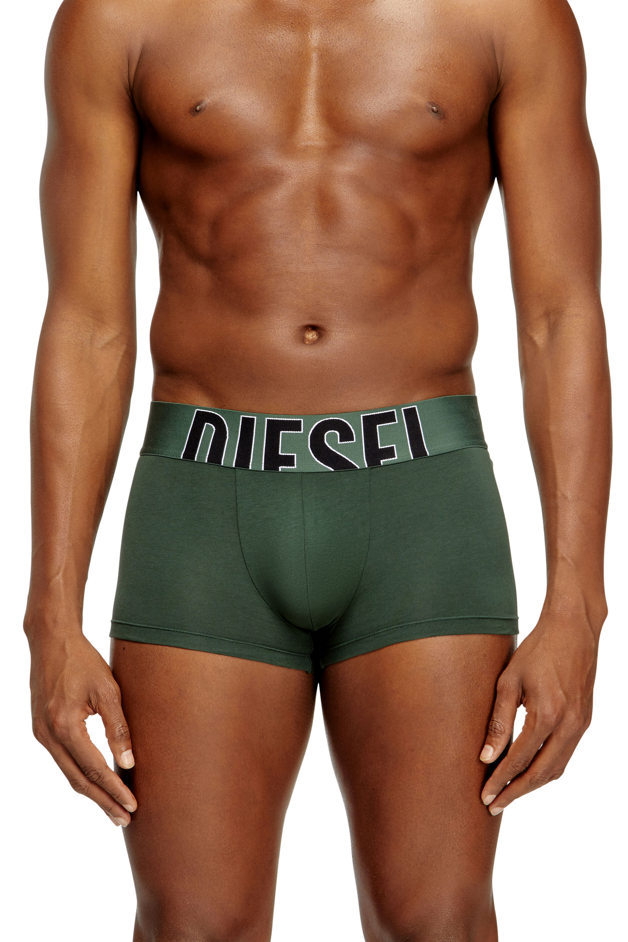 Diesel - DAMIEN-D-POP-3PACK-55, Man's Three-pack stretch-cotton boxers with cut logo in Green - 3