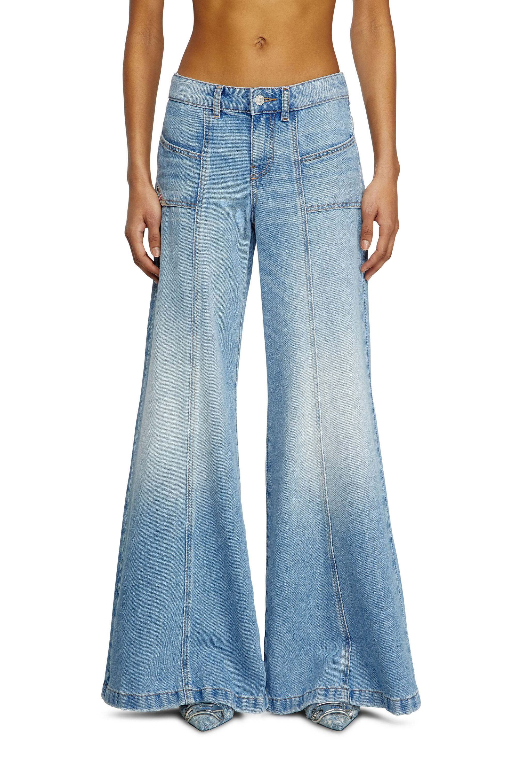 Diesel - Woman's Flare Jeans D-Akii 0CLBA, Light Blue - 3