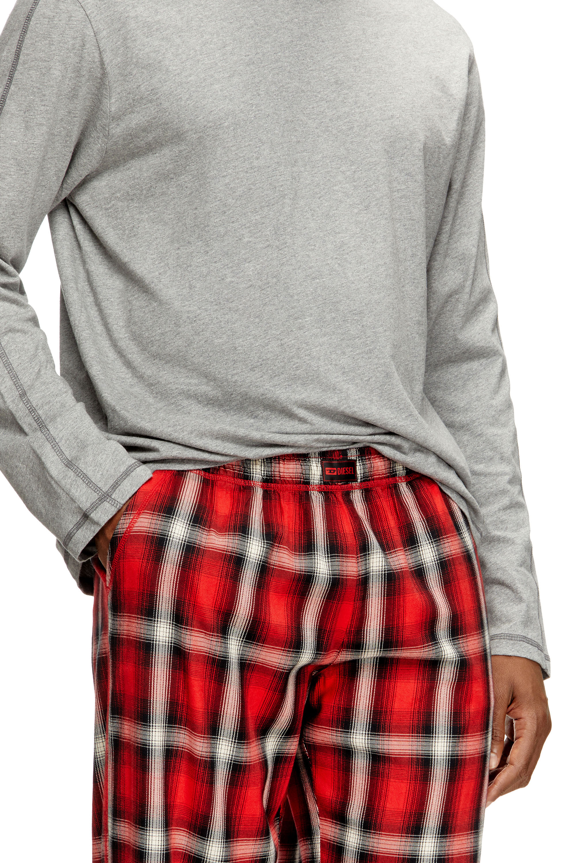 Diesel - KIT-LIAM, Man's Cotton pajama set with check pants in null - 3