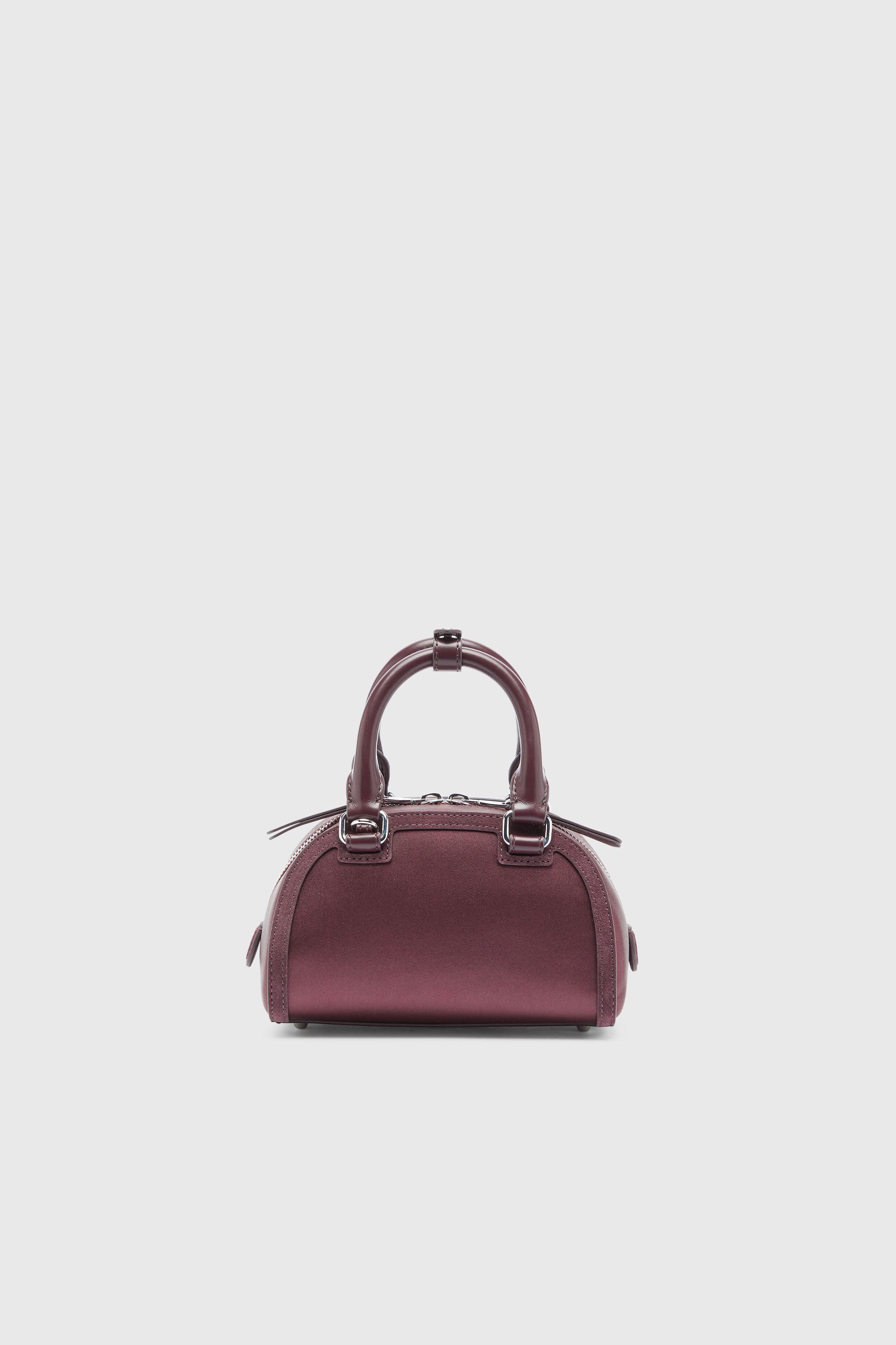 Diesel - 1DR DOME CROSSBODY, Woman's 1DR Dome - Mini crossbody bag in satin and suede in Burgundy - 3