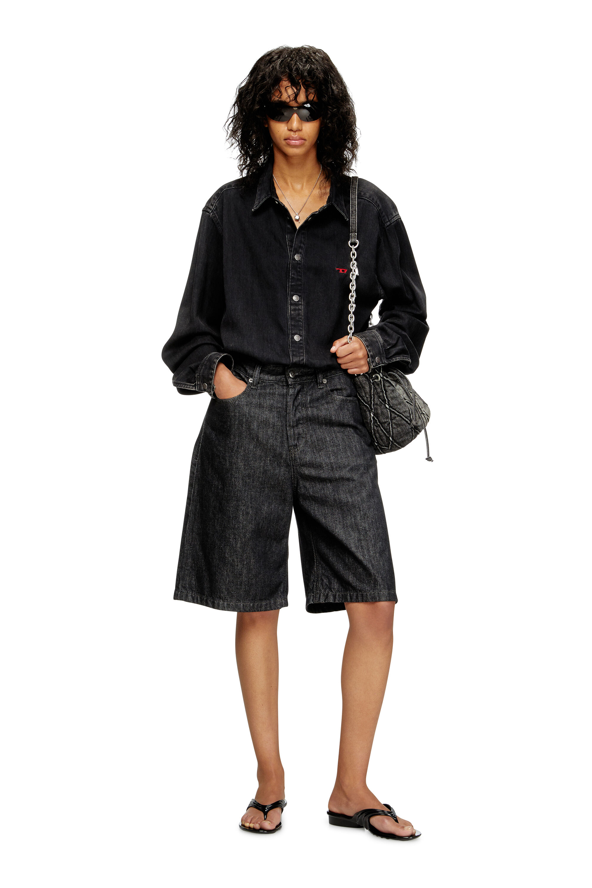 melissa DIESEL ブラック スライドサンダル Women's Sculptural flip-flops in Melflex® | Black | Diesel