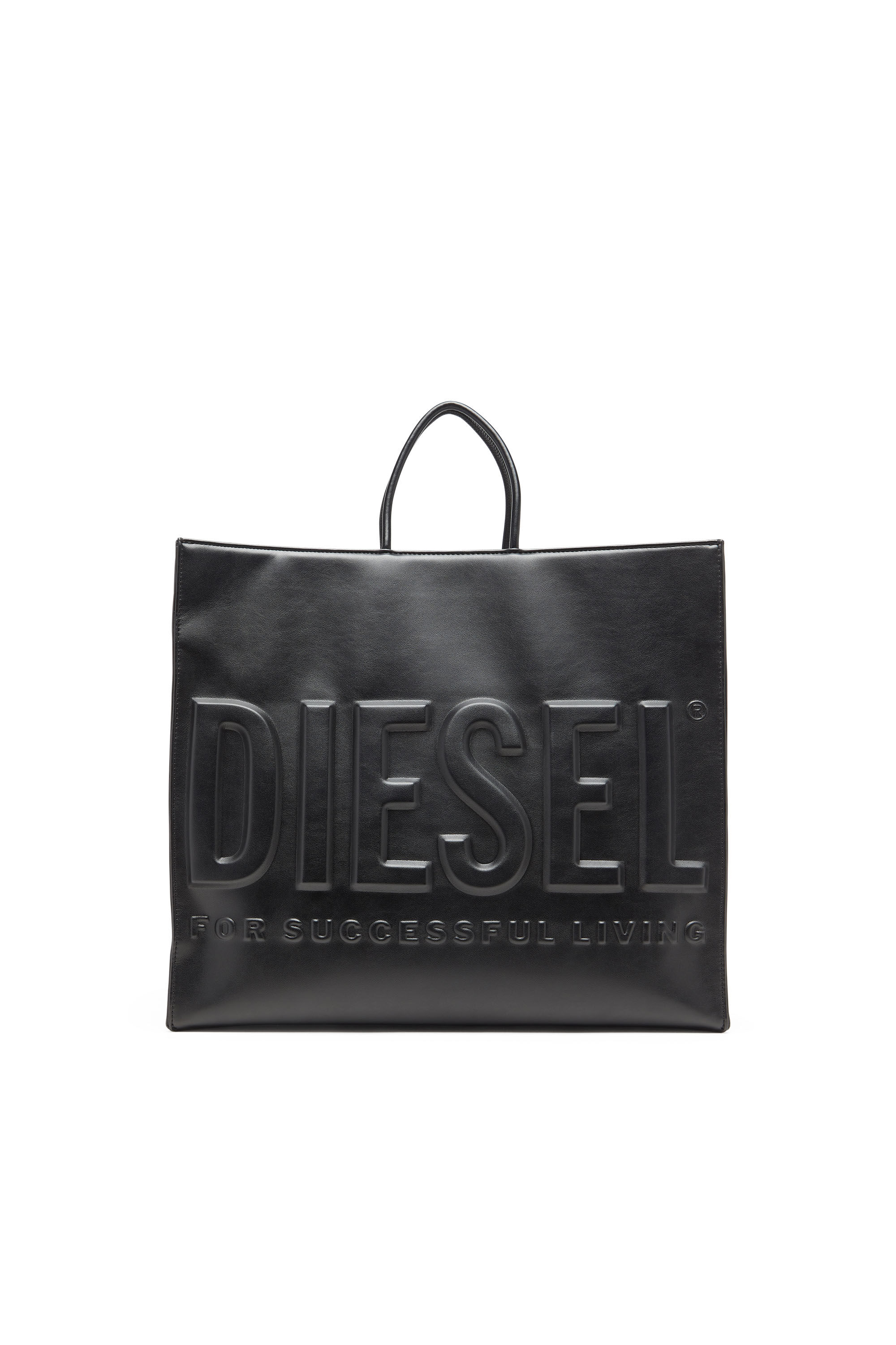 Women's Dsl 3D - Shopping bag with embossed logo | Black | Diesel