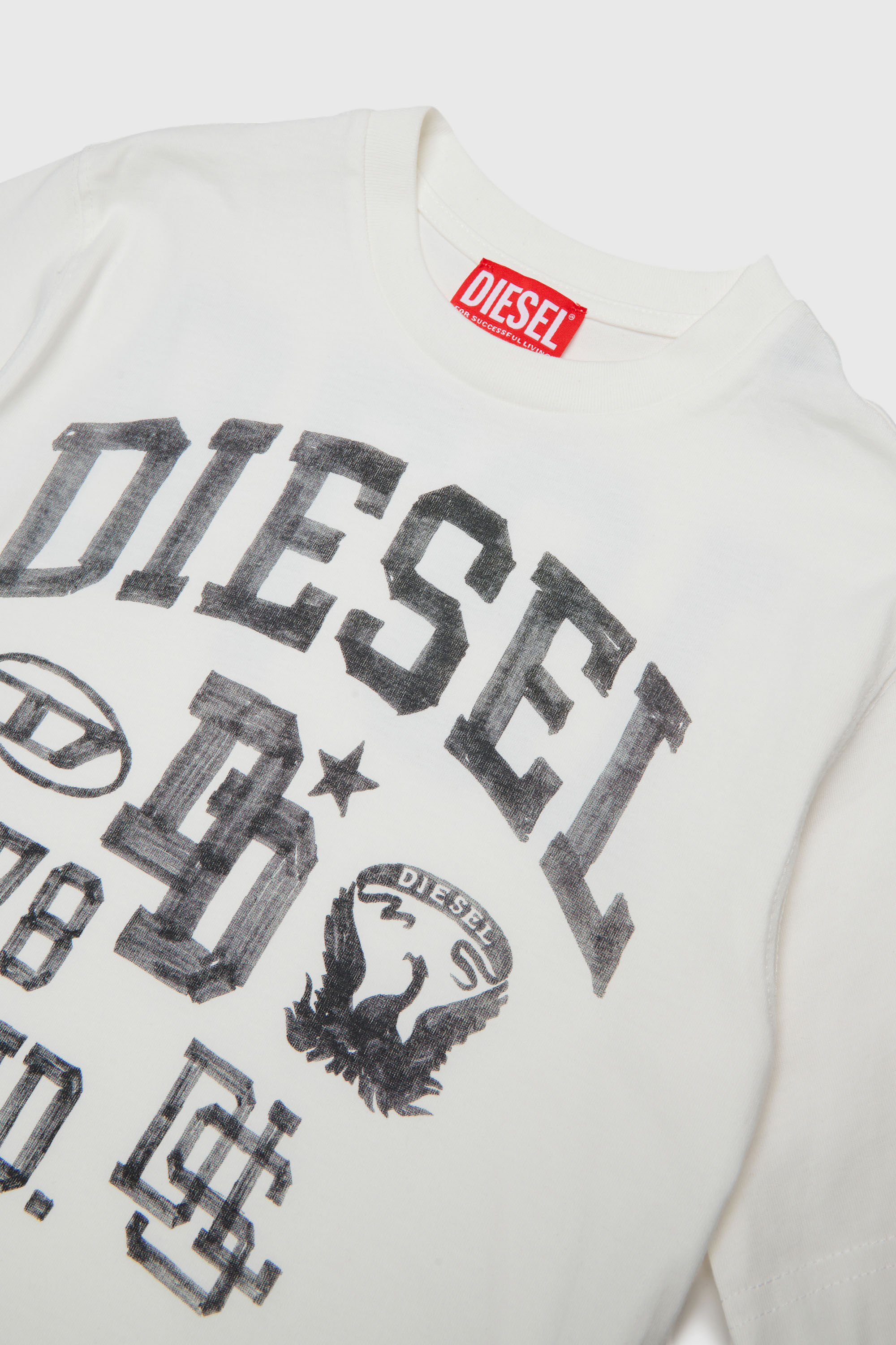 Diesel - TBAND OVER, Man's Cotton T-shirt with varsity graphics in White - 3