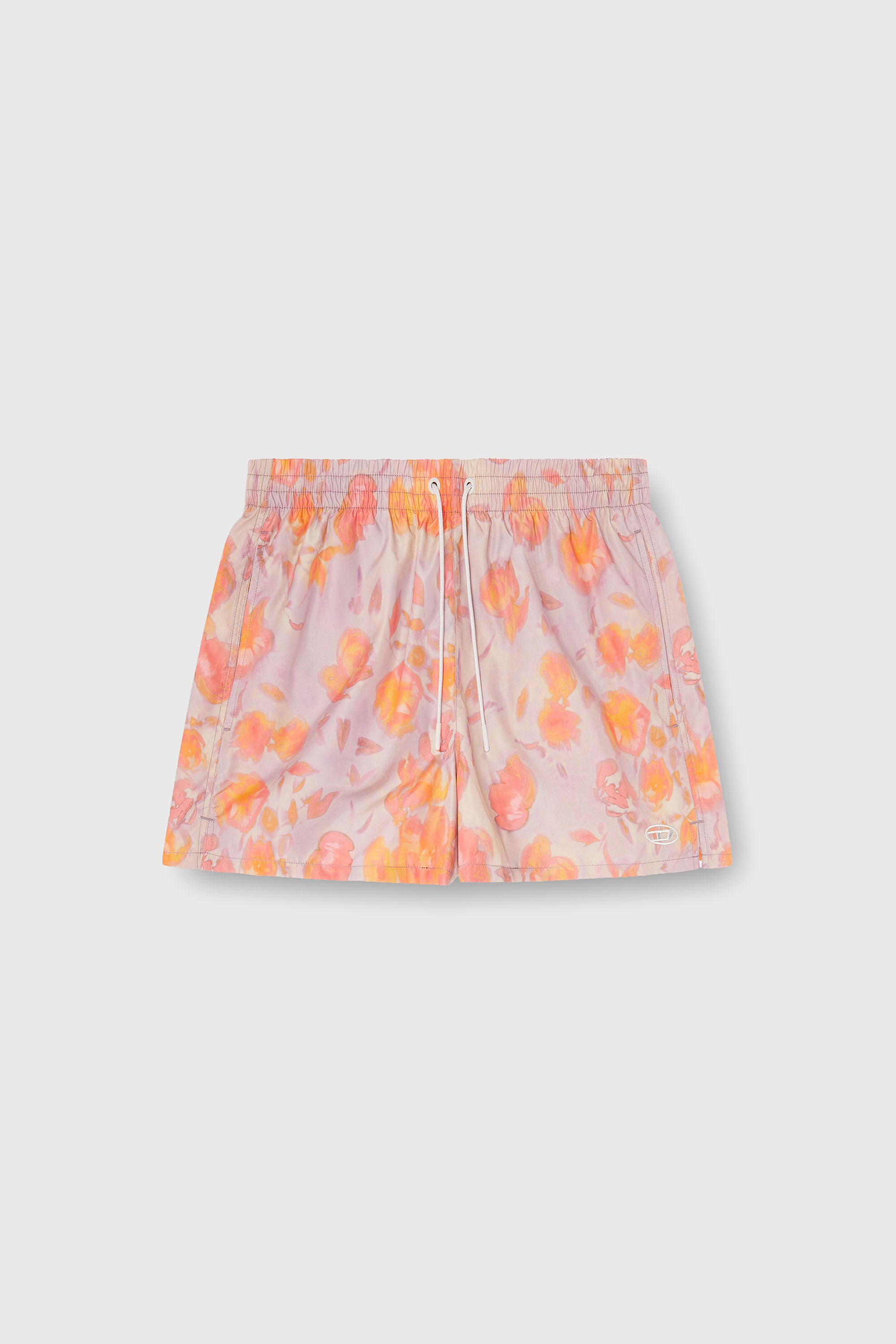 Diesel - OLLY-34-D-CORE, Man's Metallic swim shorts with floral print in Lilac - 4