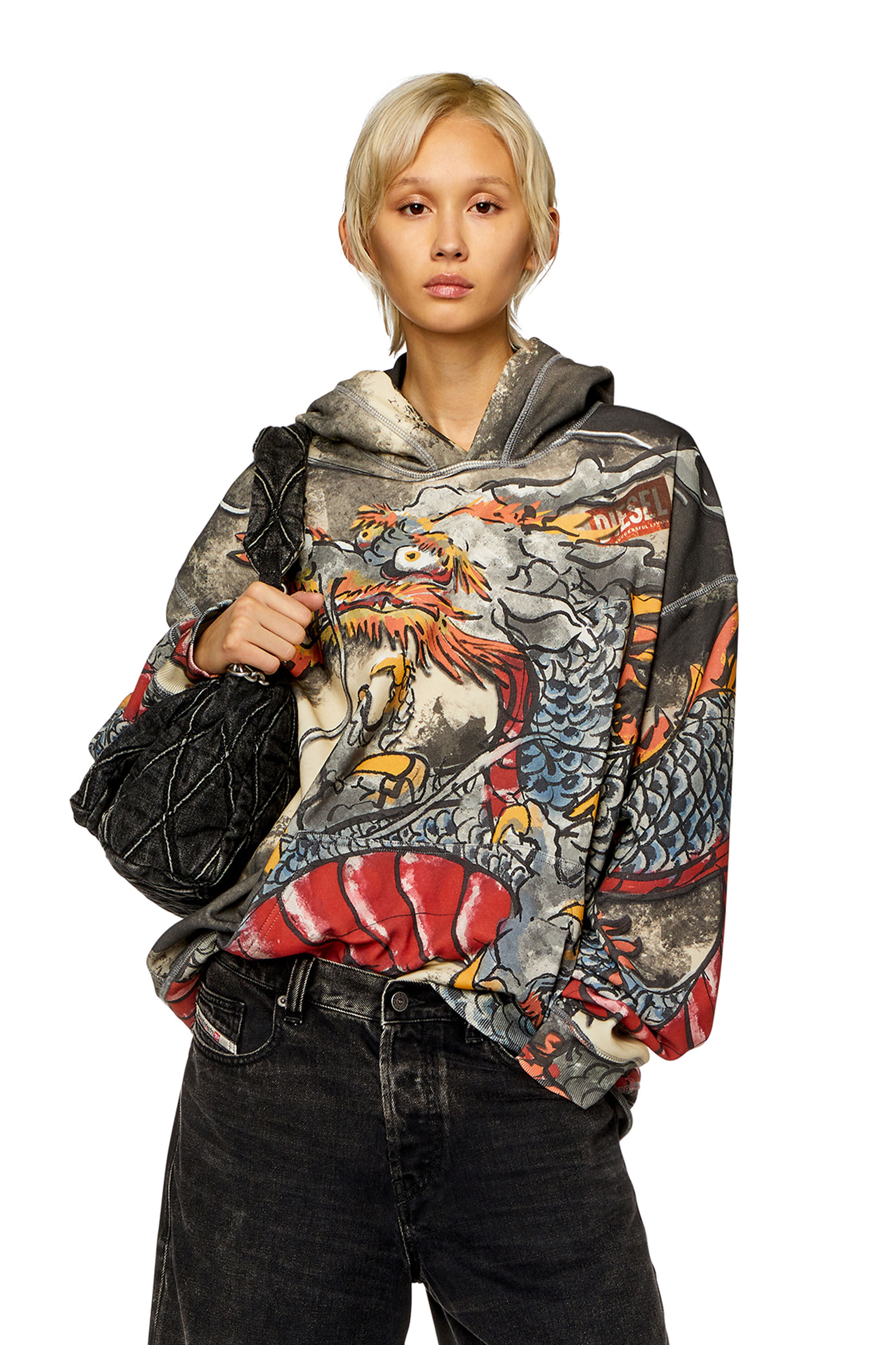 Gucci grey cheap dragon hoodie