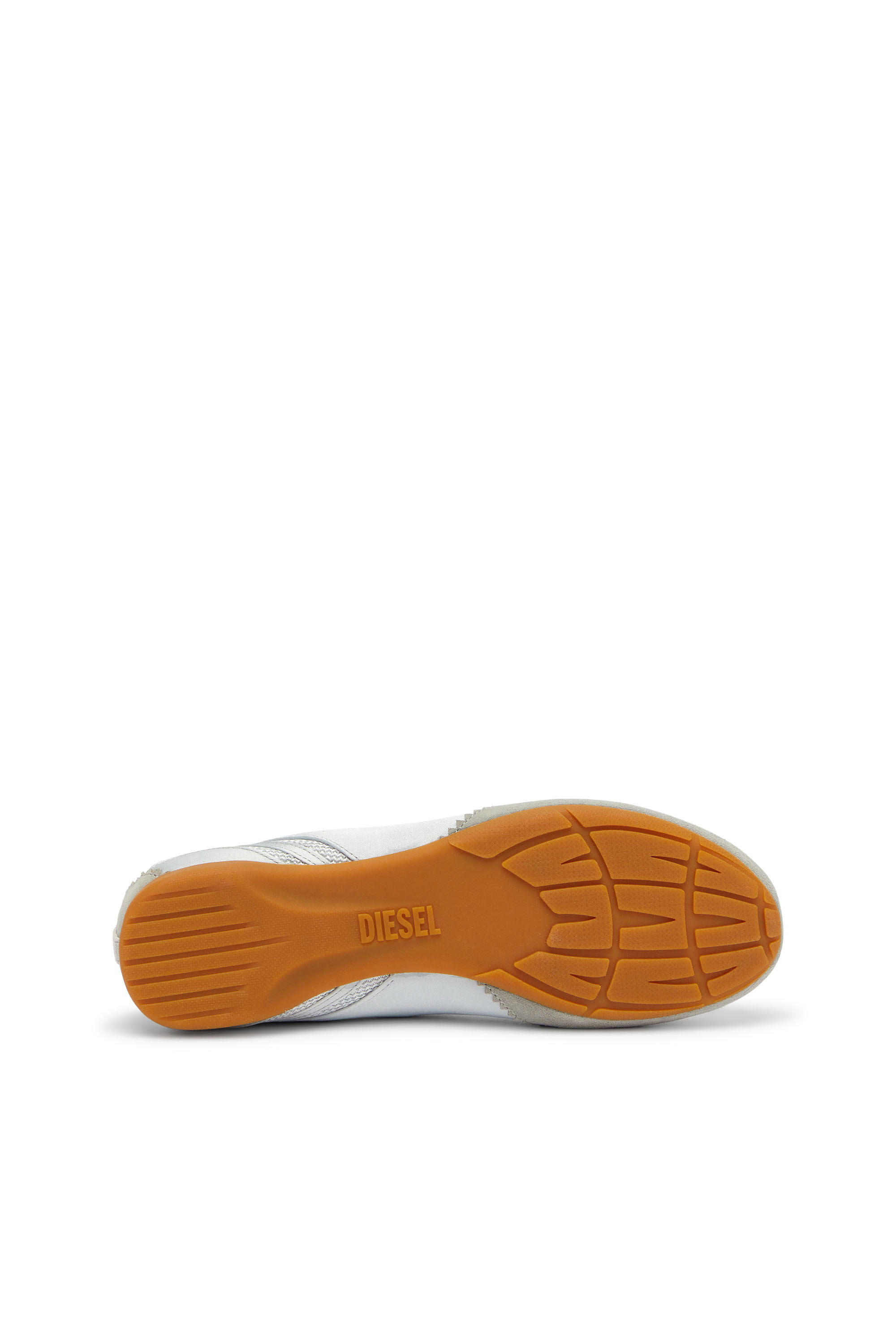 Diesel - D-MILE BALLERINA LACE UP II W, Woman's D-Mile - Lace-up ballerina flats in leather and mesh in Light Grey - 5