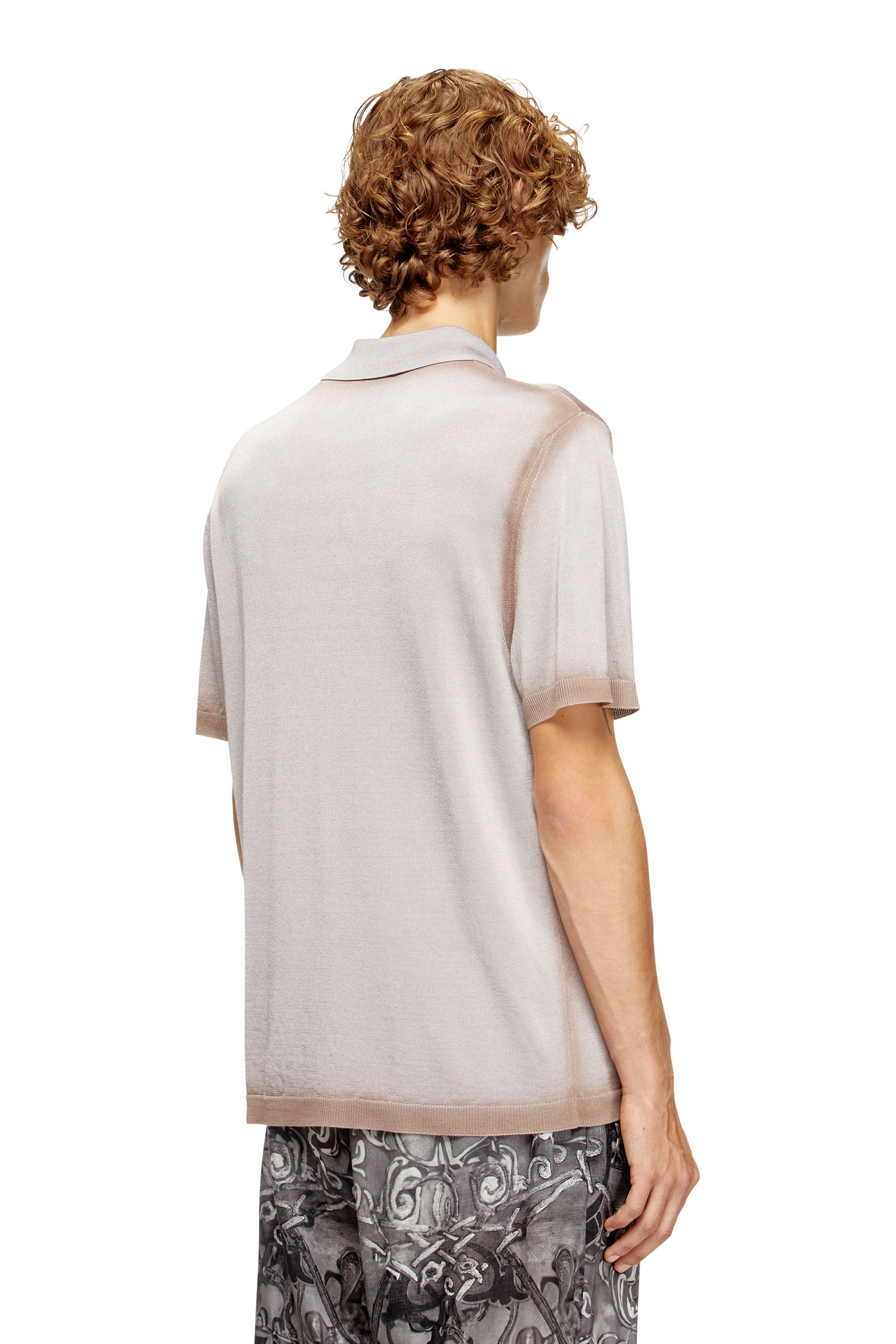Diesel - K-VIRTO, Man's Dégradé knitted polo shirt in Beige - 2