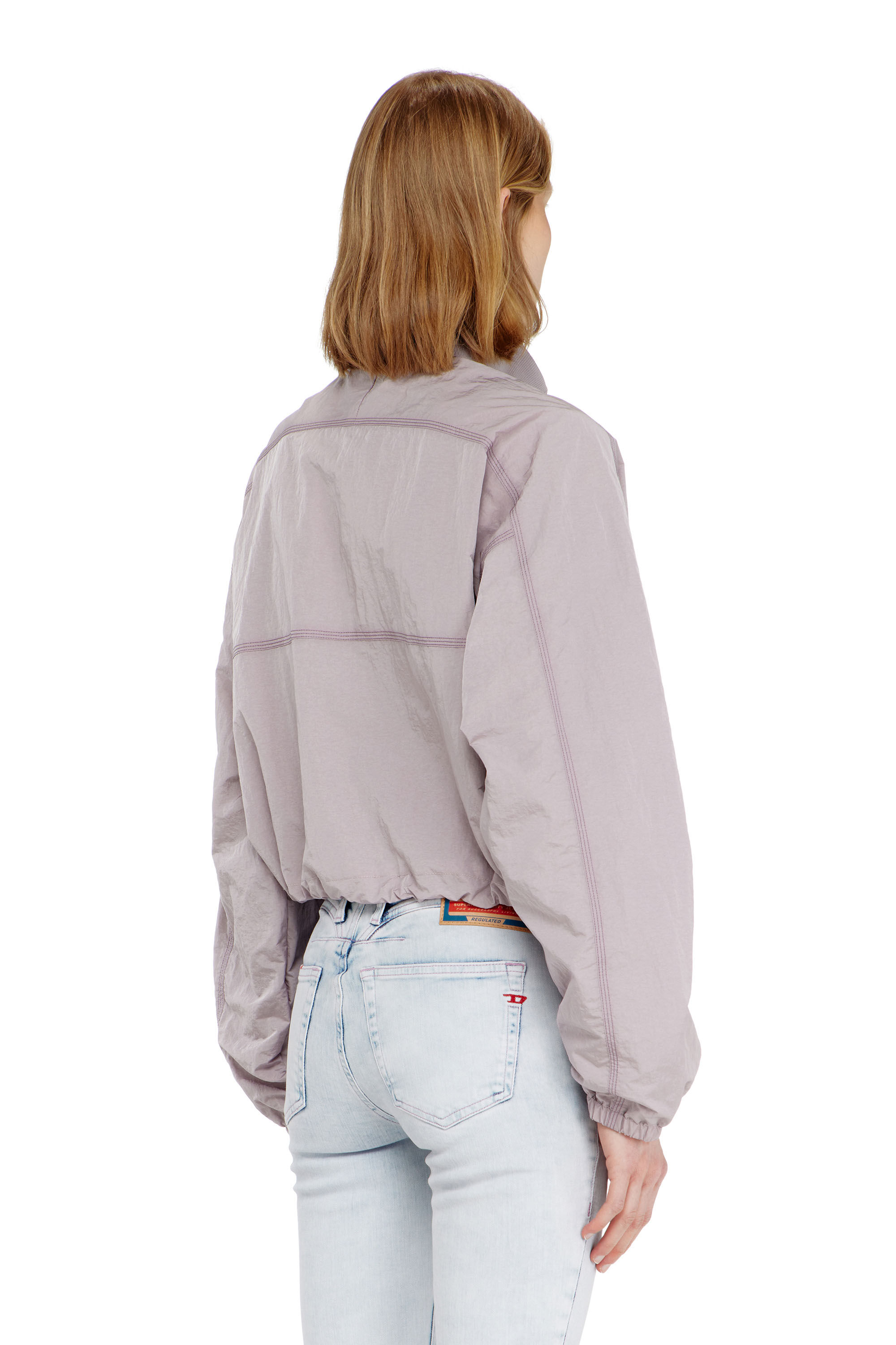 Women's Relaxed nylon jacket with mock neck | ToBeDefined | Diesel