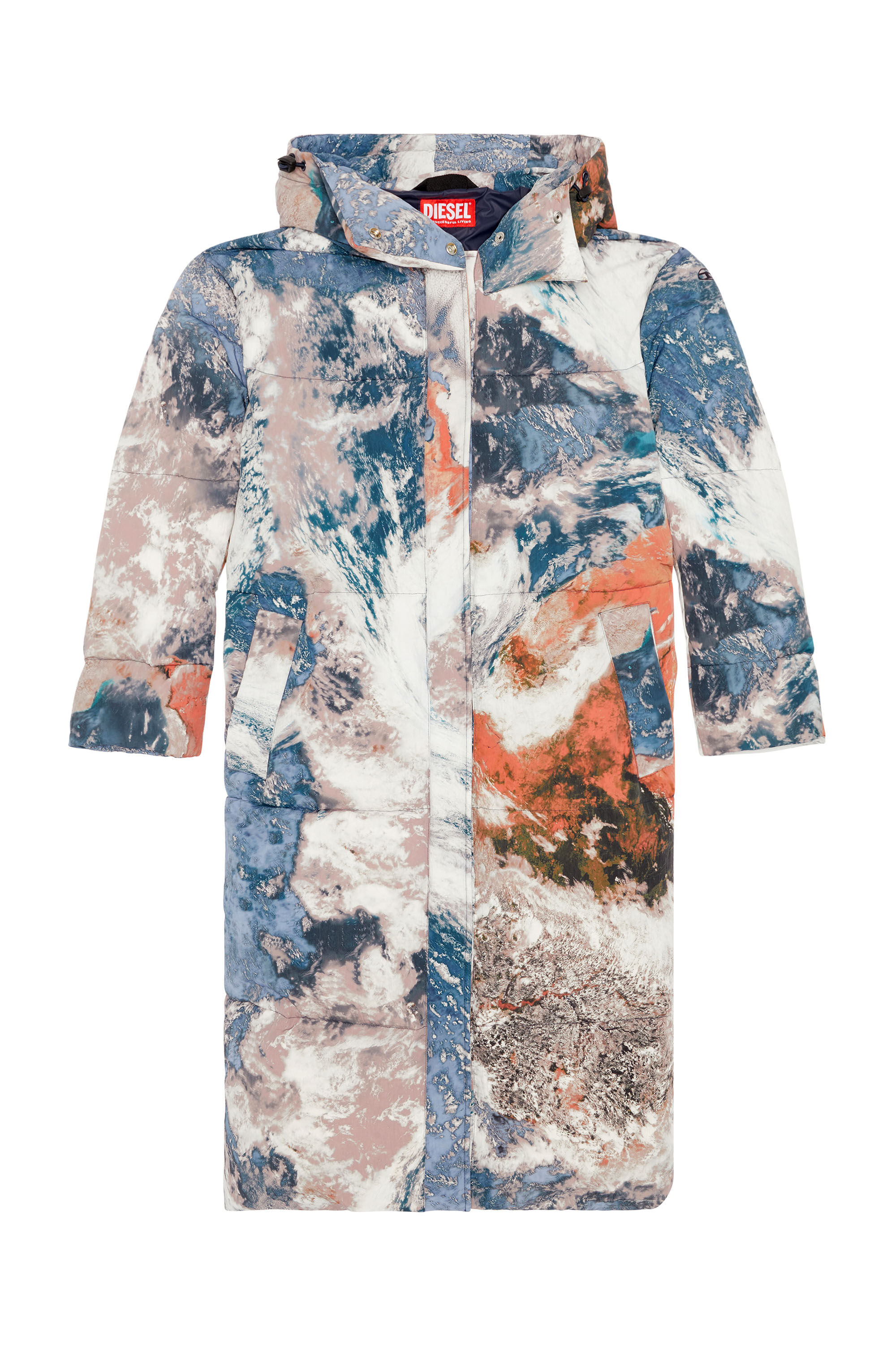 Women s Puffer coat with Planet print W TAKRY CMF Diesel