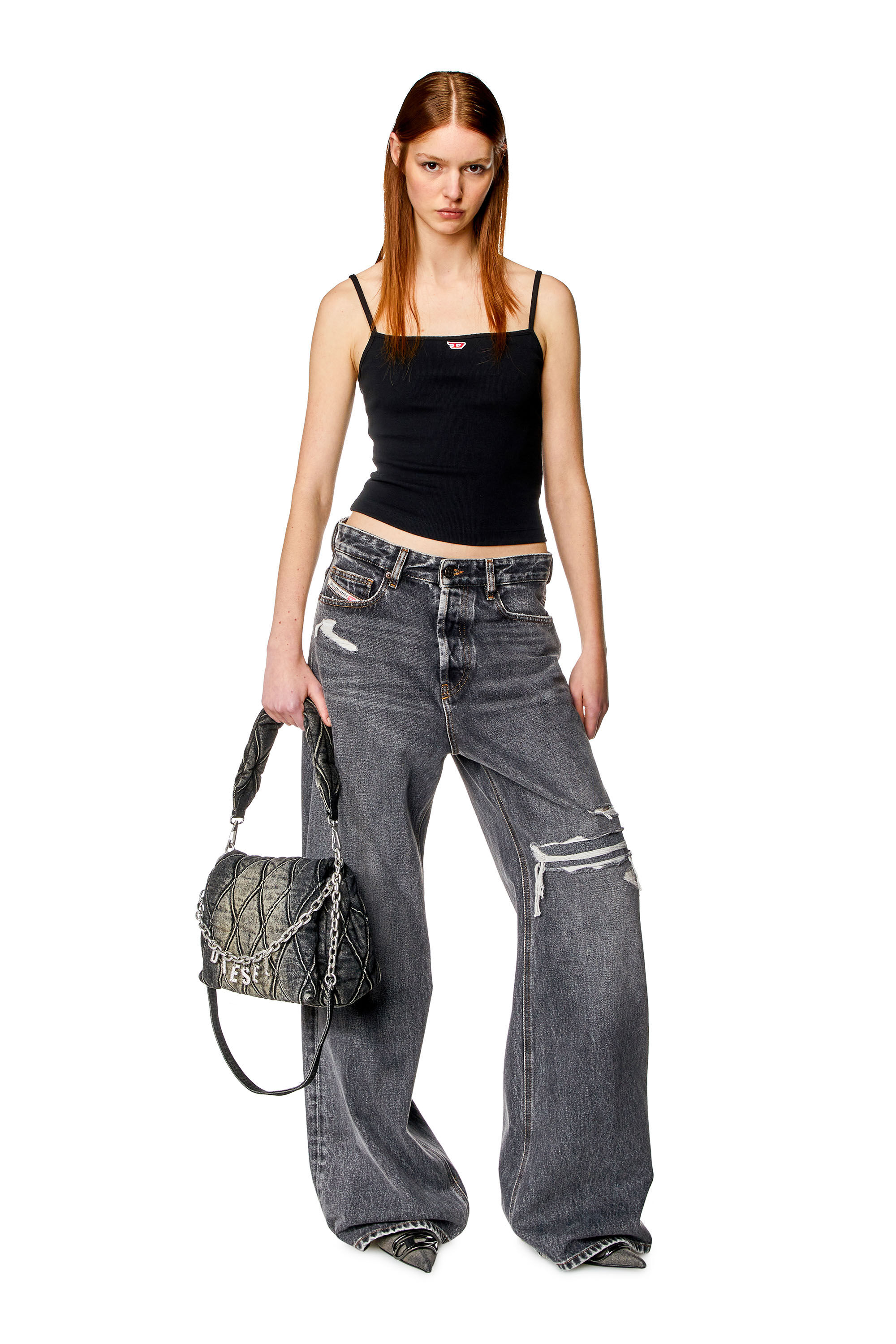 1996 D-Sire Woman: Straight Black/Dark grey Baggy Jeans | Diesel