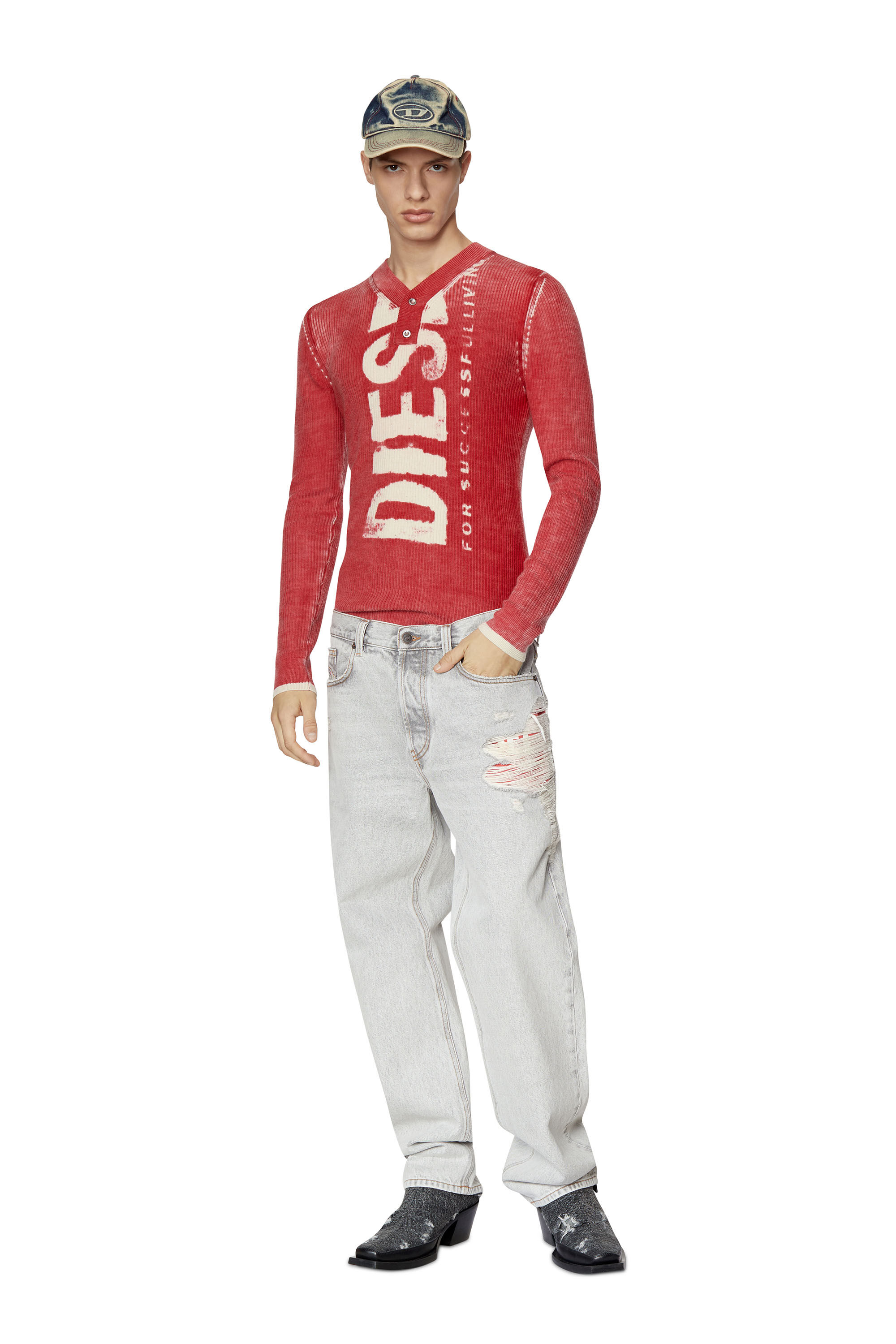 Diesel - 2010 007D9 Straight Jeans, Light Grey - Image 1