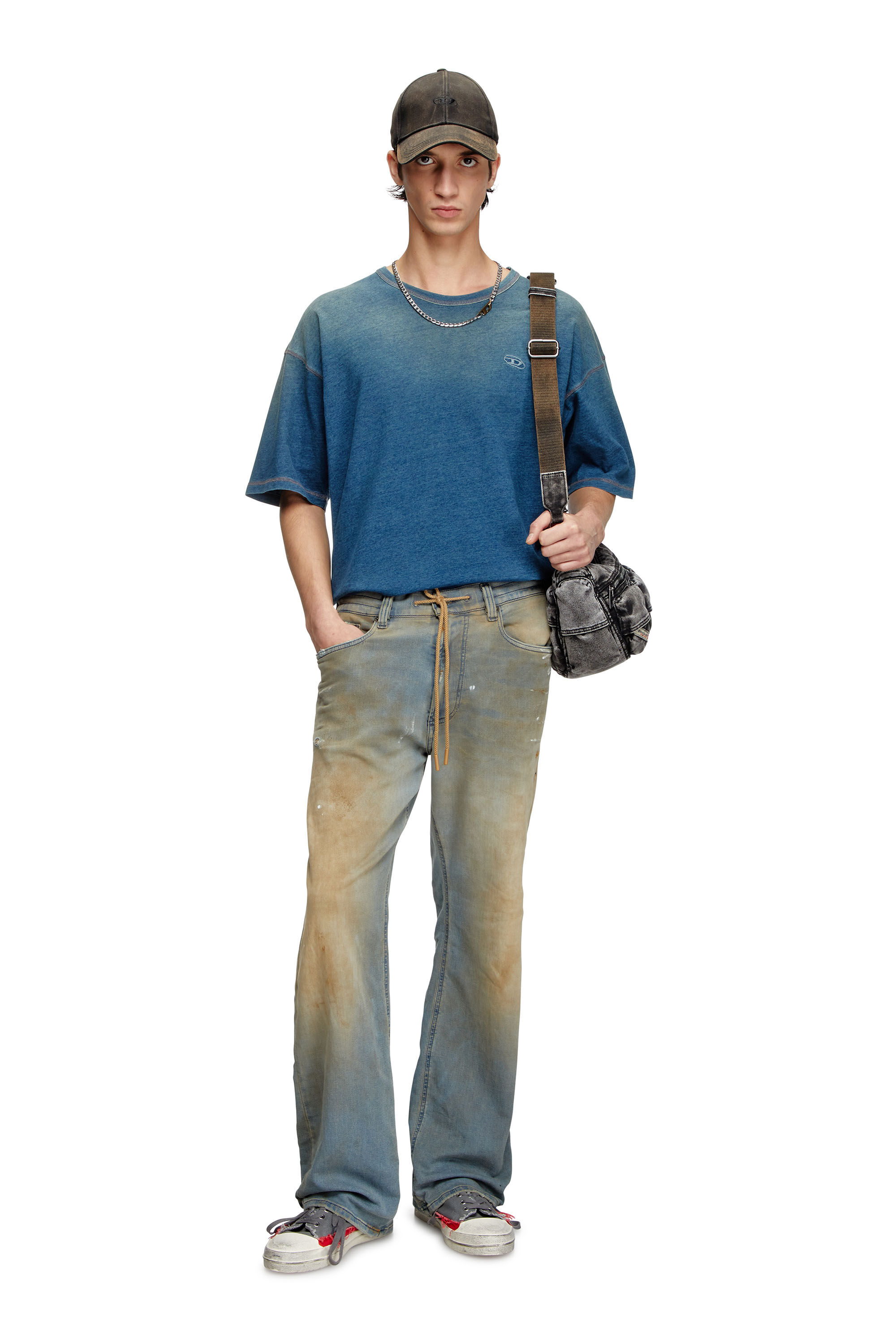 【DIESEL】T-Boxt-R11 Tシャツ Men's T-shirt with sprayed treatment | Blue | Diesel