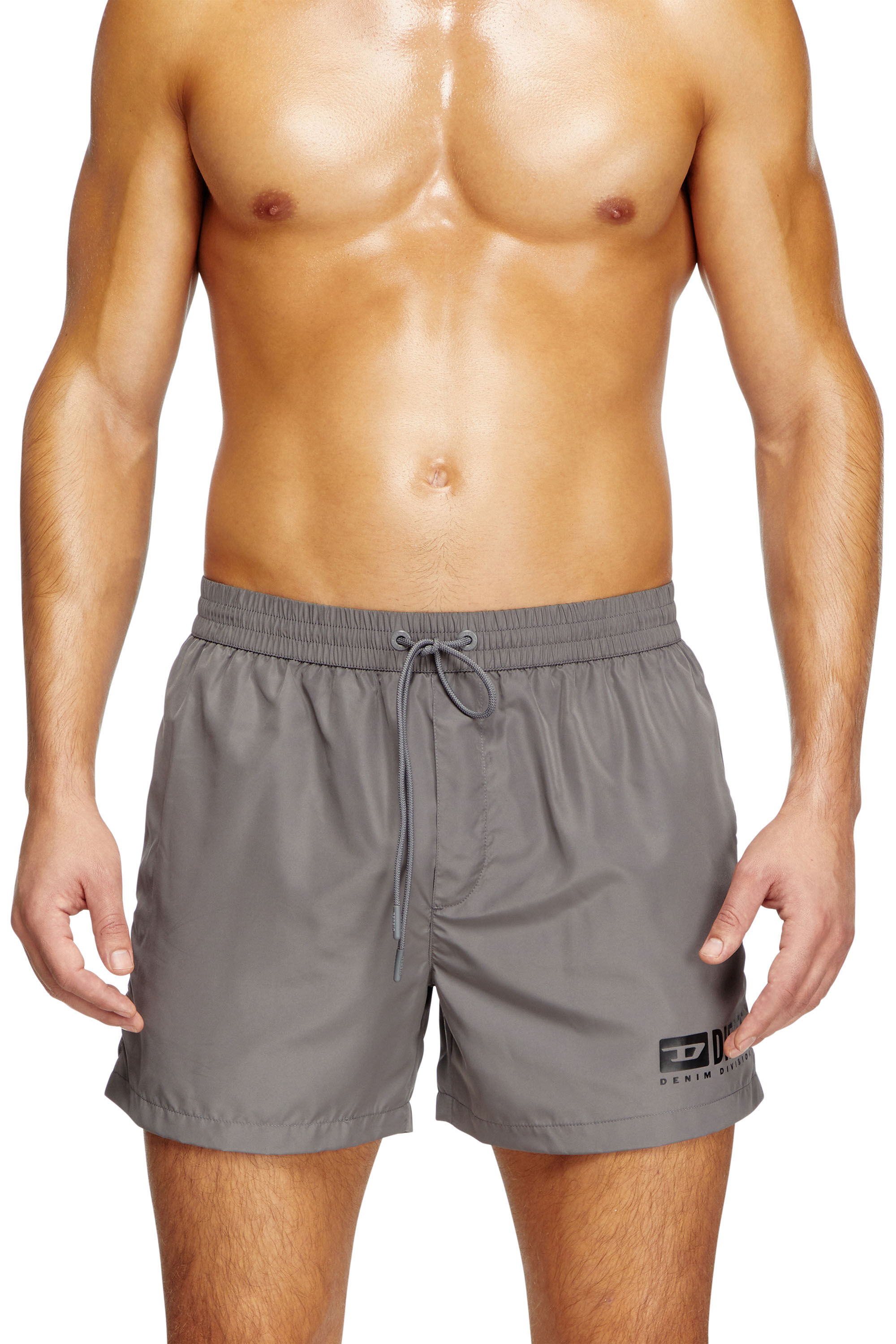 Men's Mid-length swim shorts with logo print | Grey | Diesel