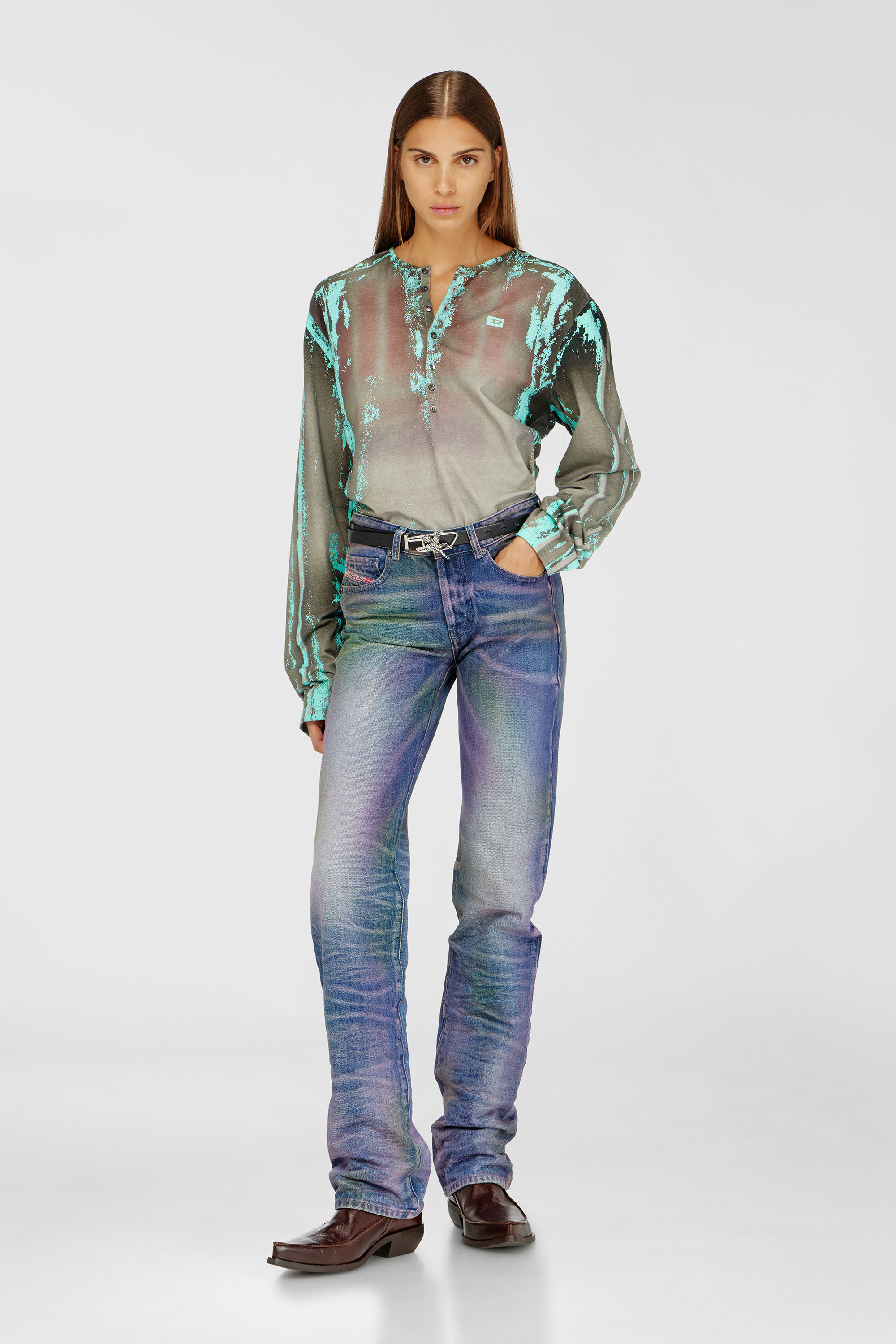 Diesel - Woman's Regular Jeans D-Lie 007FW, Multicolor/Blue - 2