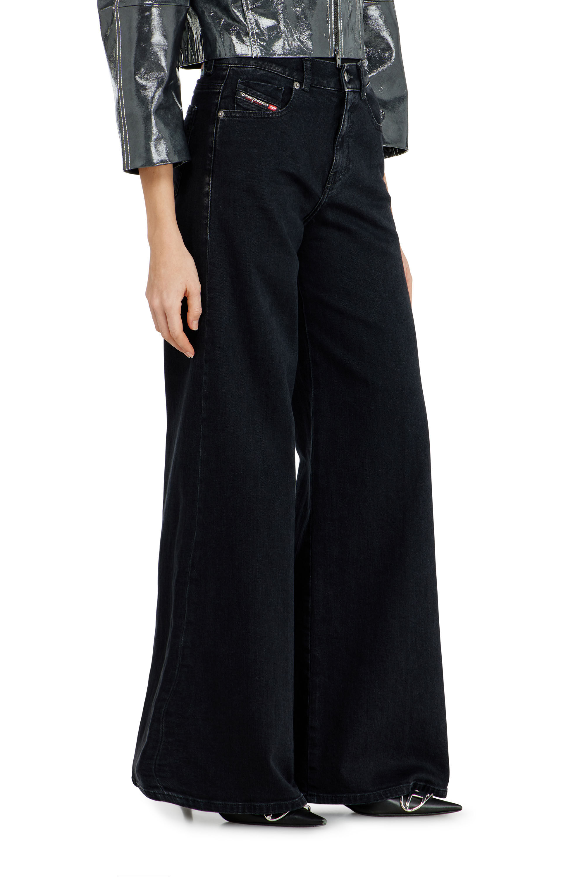 Women's Flare Jeans | Regular Waist 1978 D-Akemi | Black/Dark grey