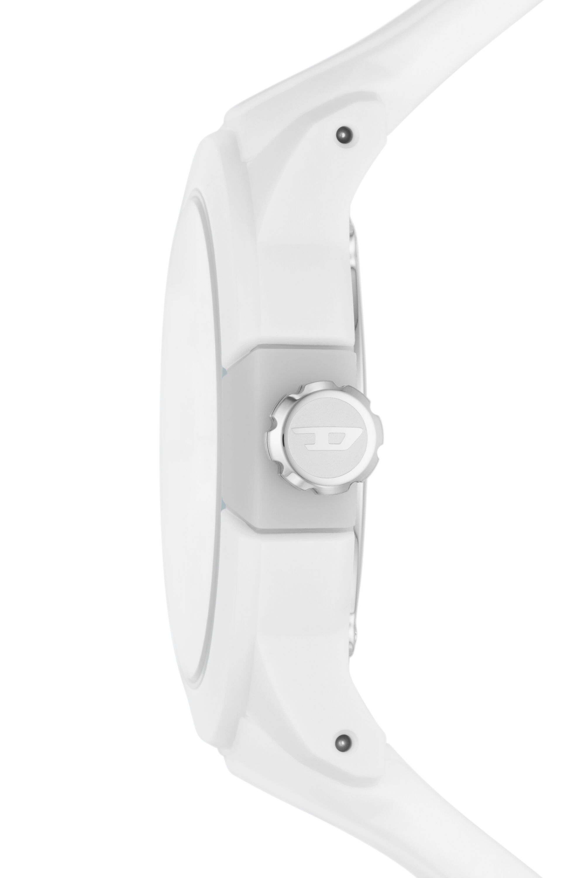 DZ1981: Double up three-hand white silicone watch | Diesel