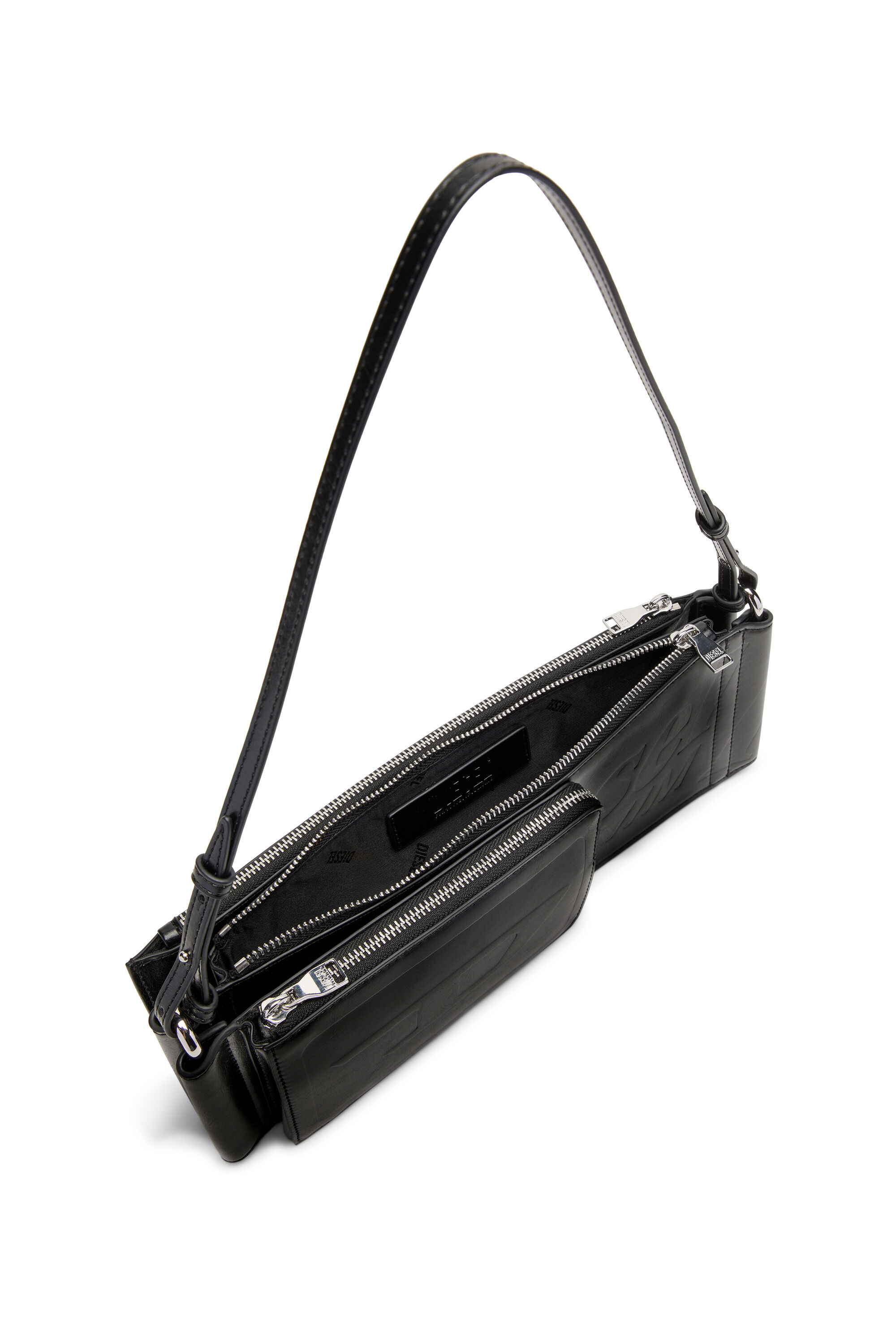 Diesel - FLAG-D SHOULDER BAG X, Unisex's Flag-D-Modular logo-embossed shoulder bag in Black - 3