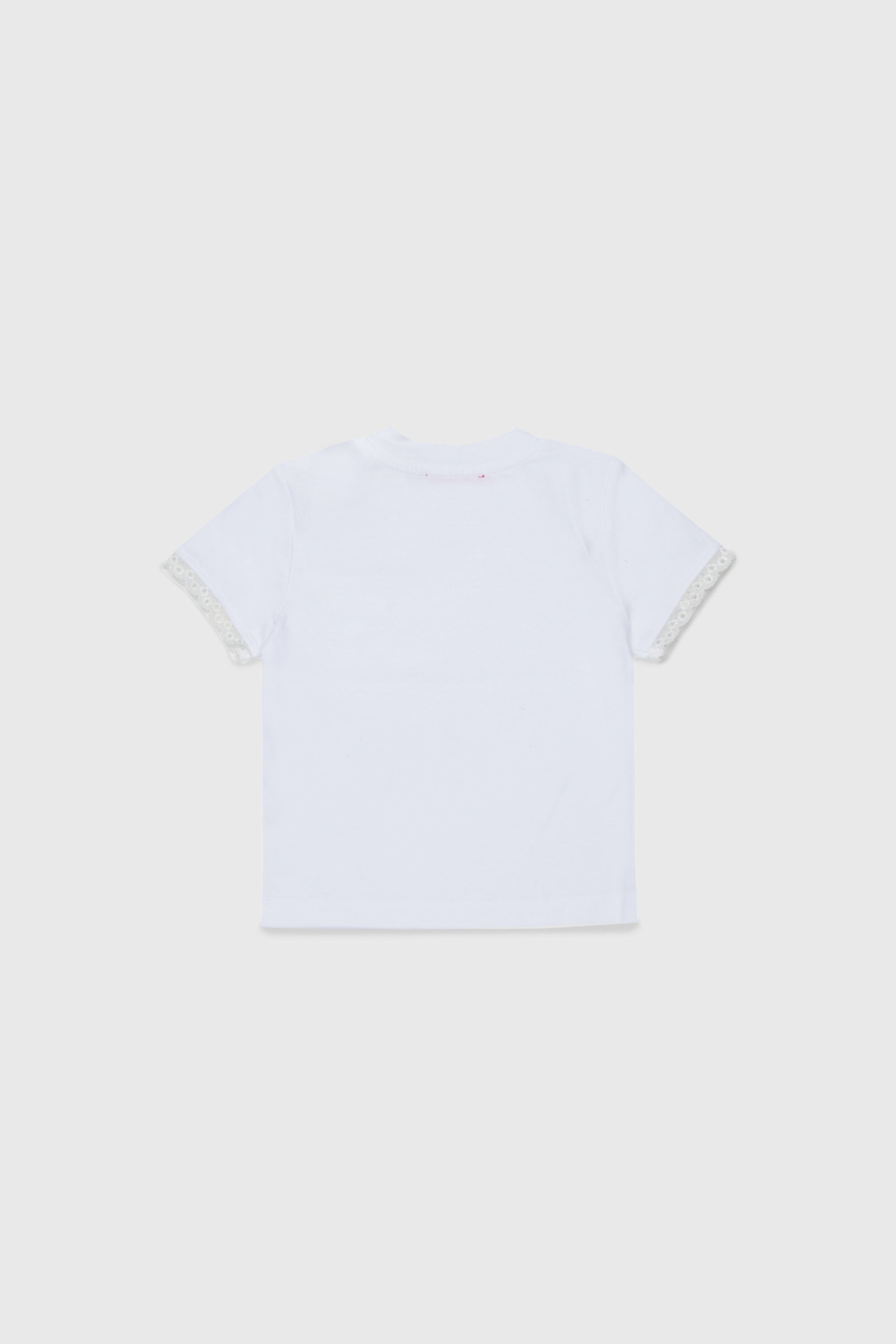 Diesel - TROSEZB, Woman's Lace-trimmed T-shirt with rose print in White - 2