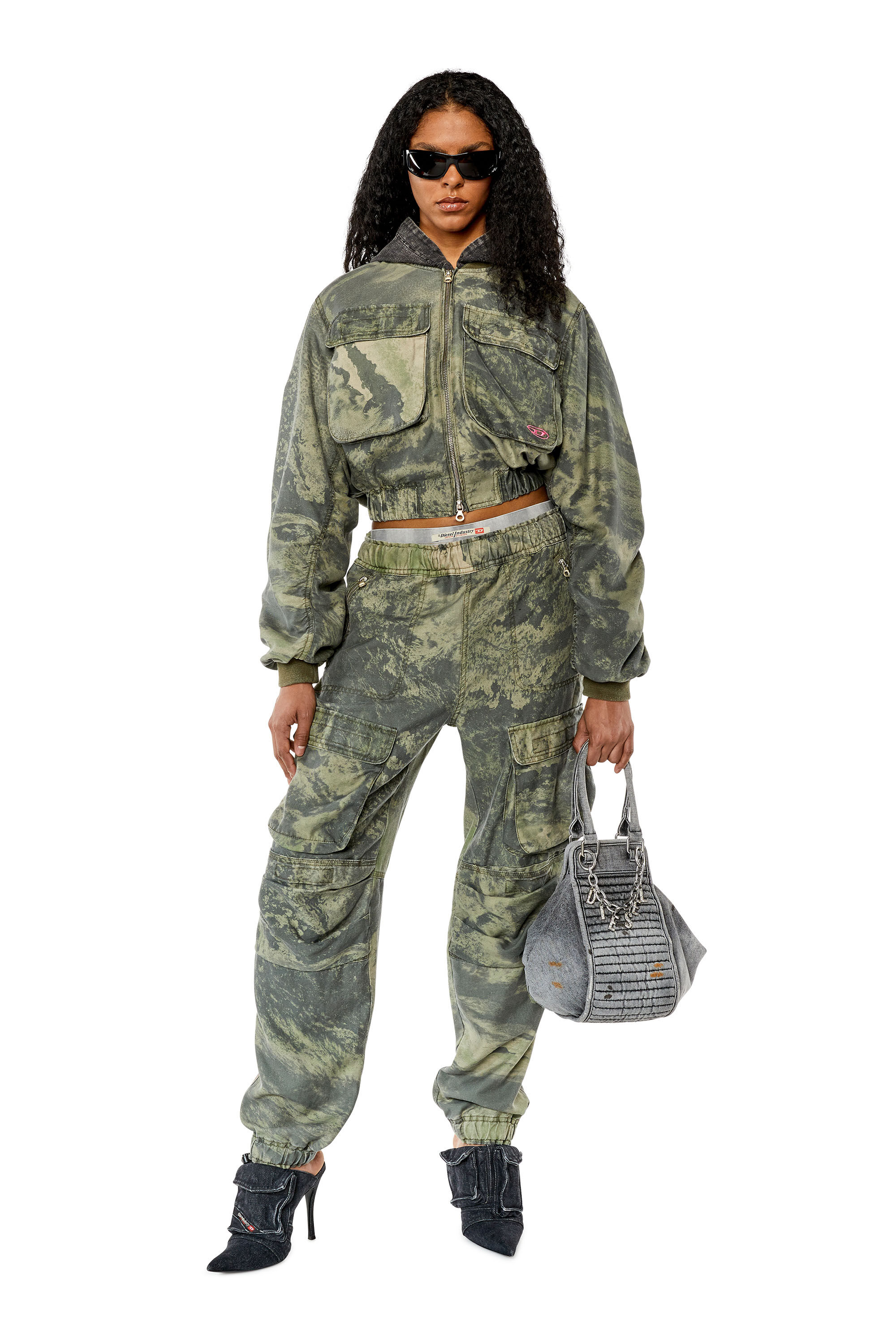 Womens Cargo pants with washed print P-MIRT-CMF Diesel