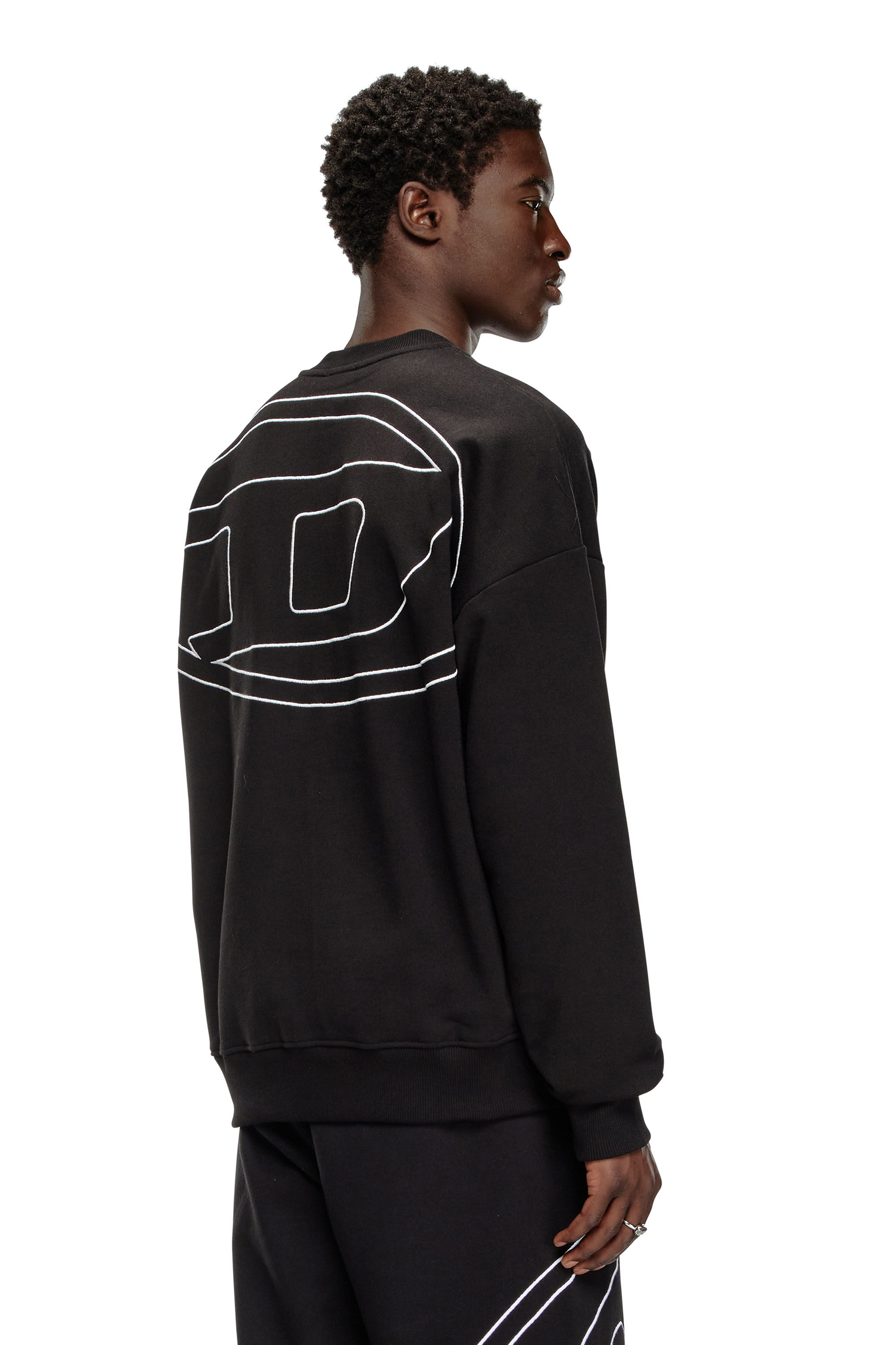 Men's Sweatshirt with logo embroidery | Black | Diesel SI