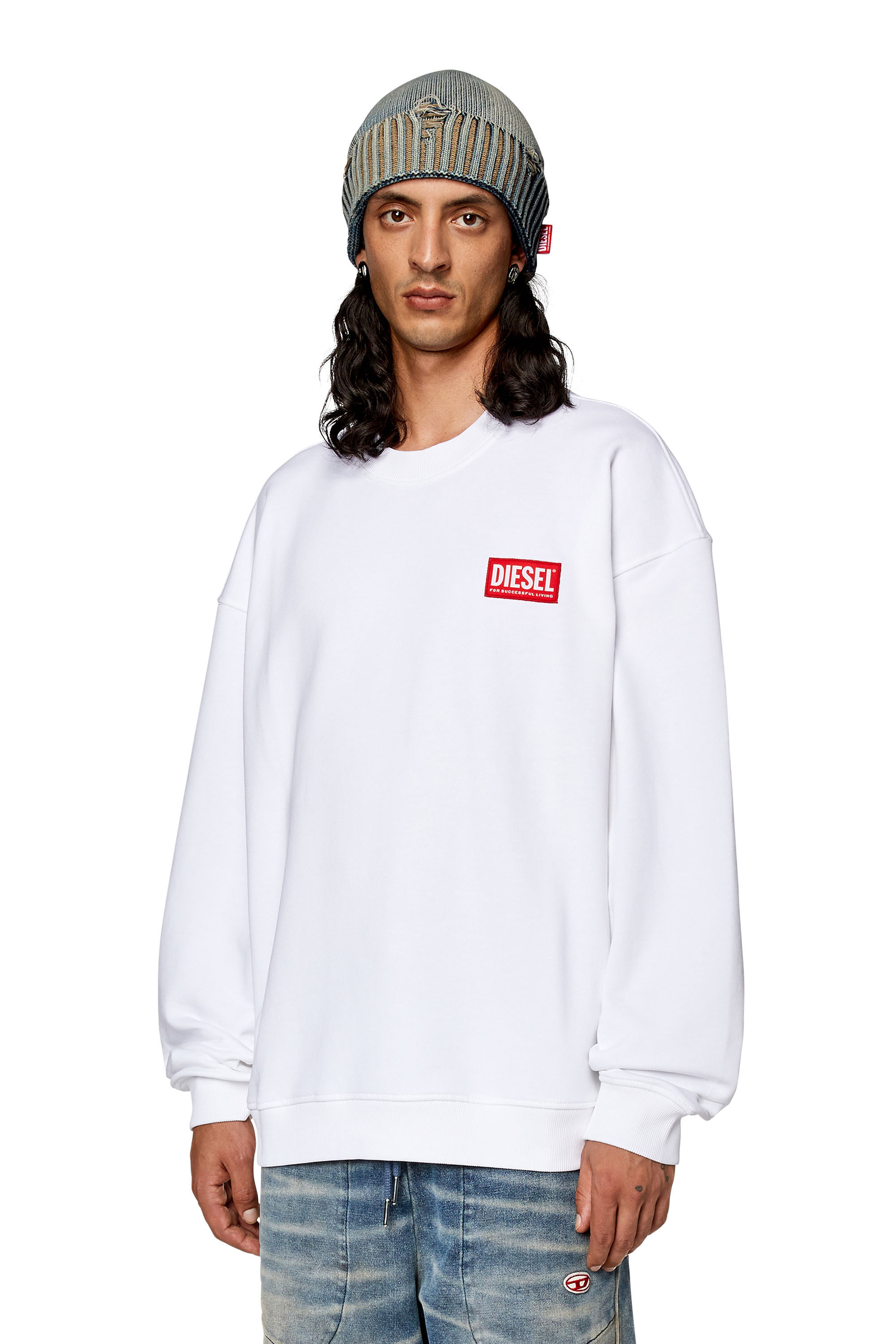 Men's Oversized sweatshirt with logo patch | S-NLABEL-L1 Diesel