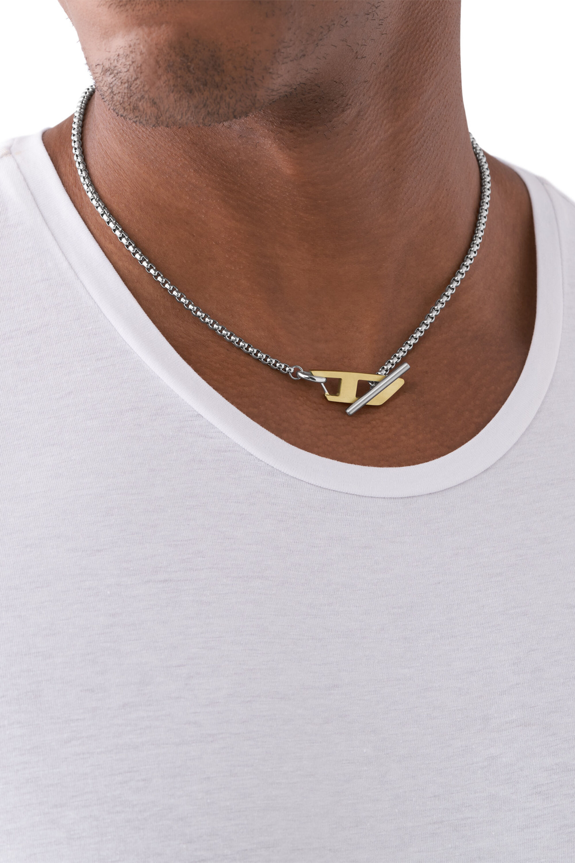 DX1378: Two-Tone Stainless Steel Choker Necklace | Diesel